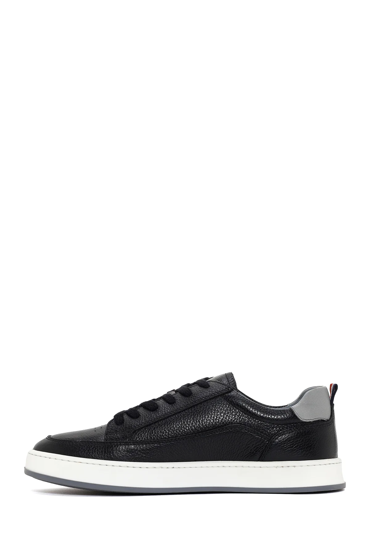 Erkek Siyah Bağcıklı Deri Sneaker - Image 2
