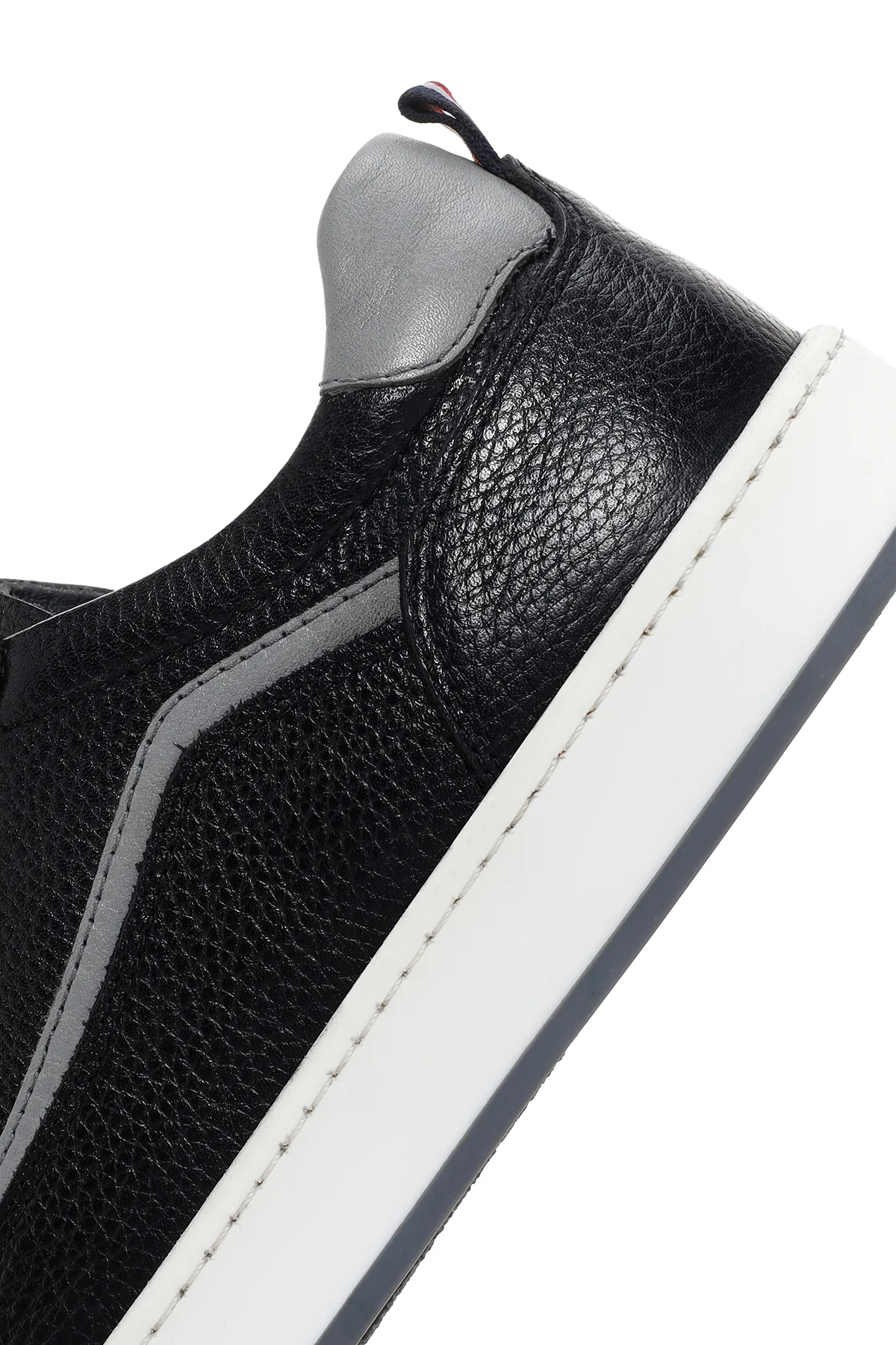 Erkek Siyah Bağcıklı Deri Sneaker - Image 7