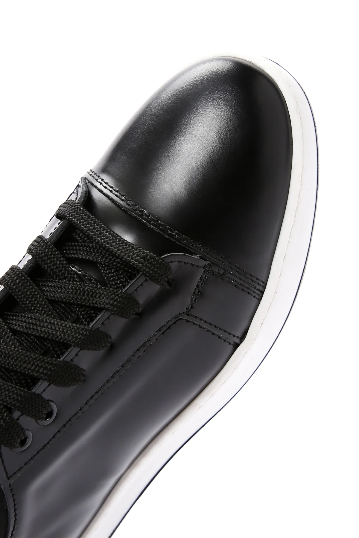 Erkek Siyah Bağcıklı Deri Sneaker - Image 10