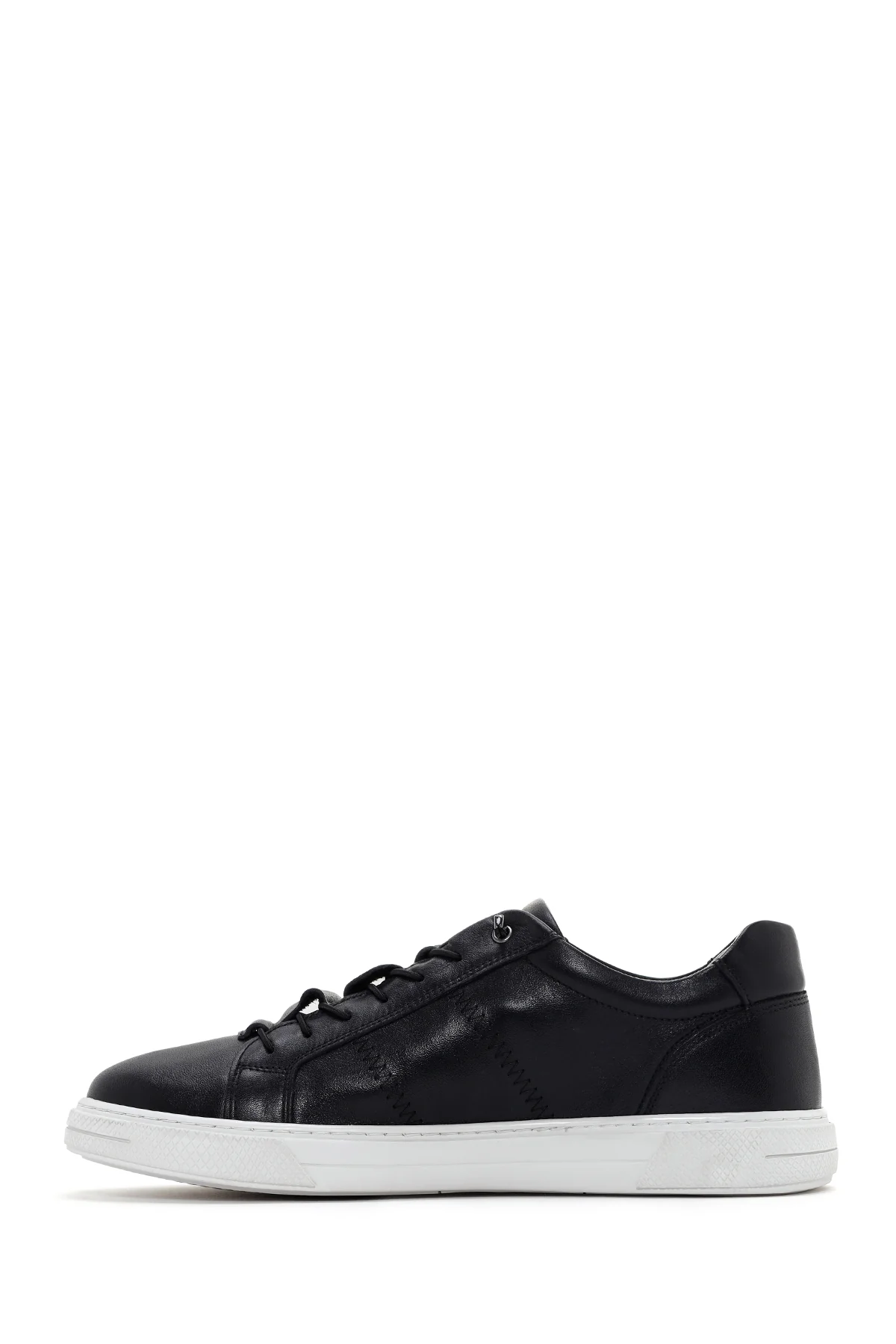 Erkek Siyah Bağcıklı Deri Sneaker - Image 2