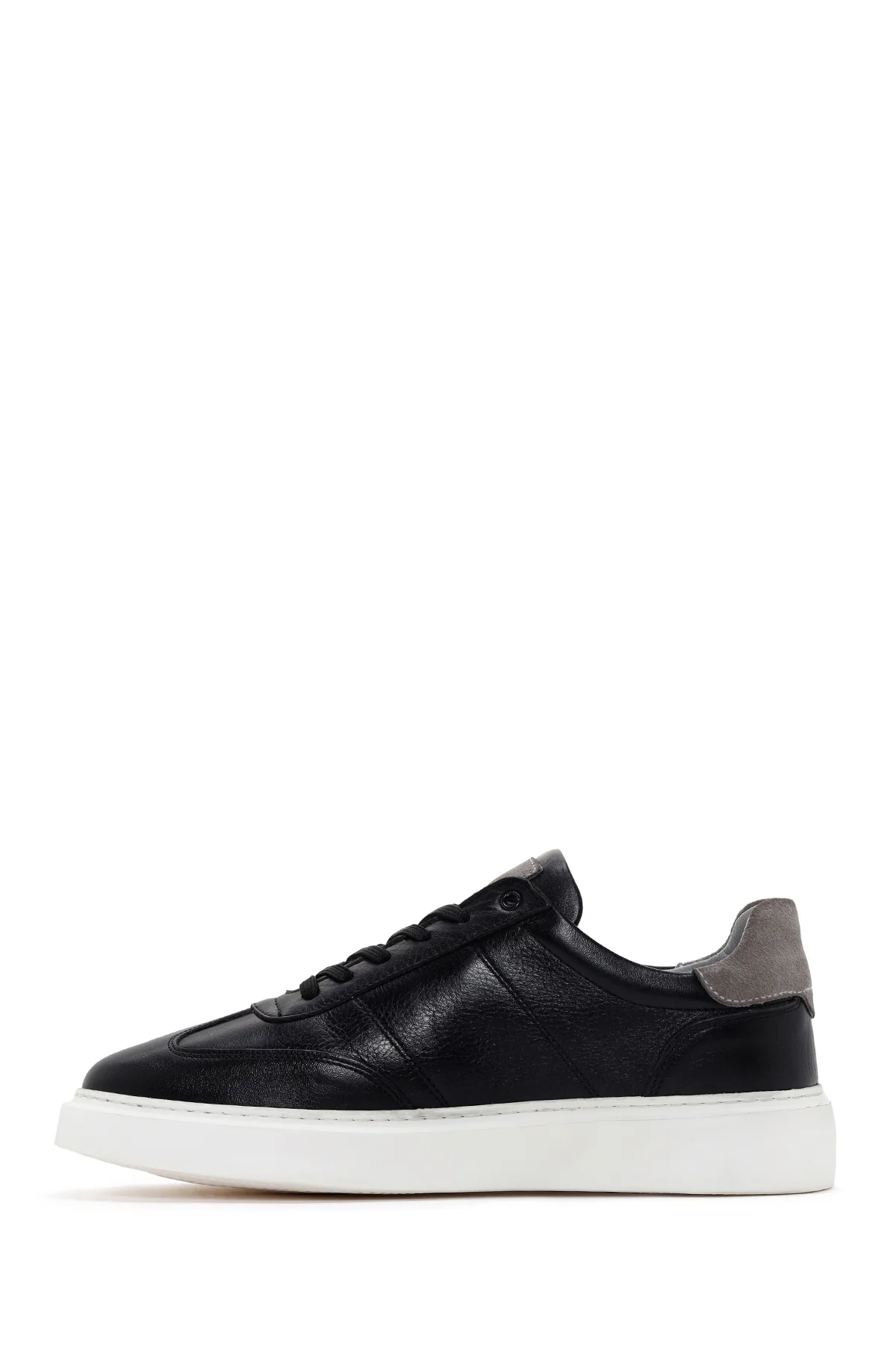 Erkek Siyah Bağcıklı Deri Sneaker - Image 2