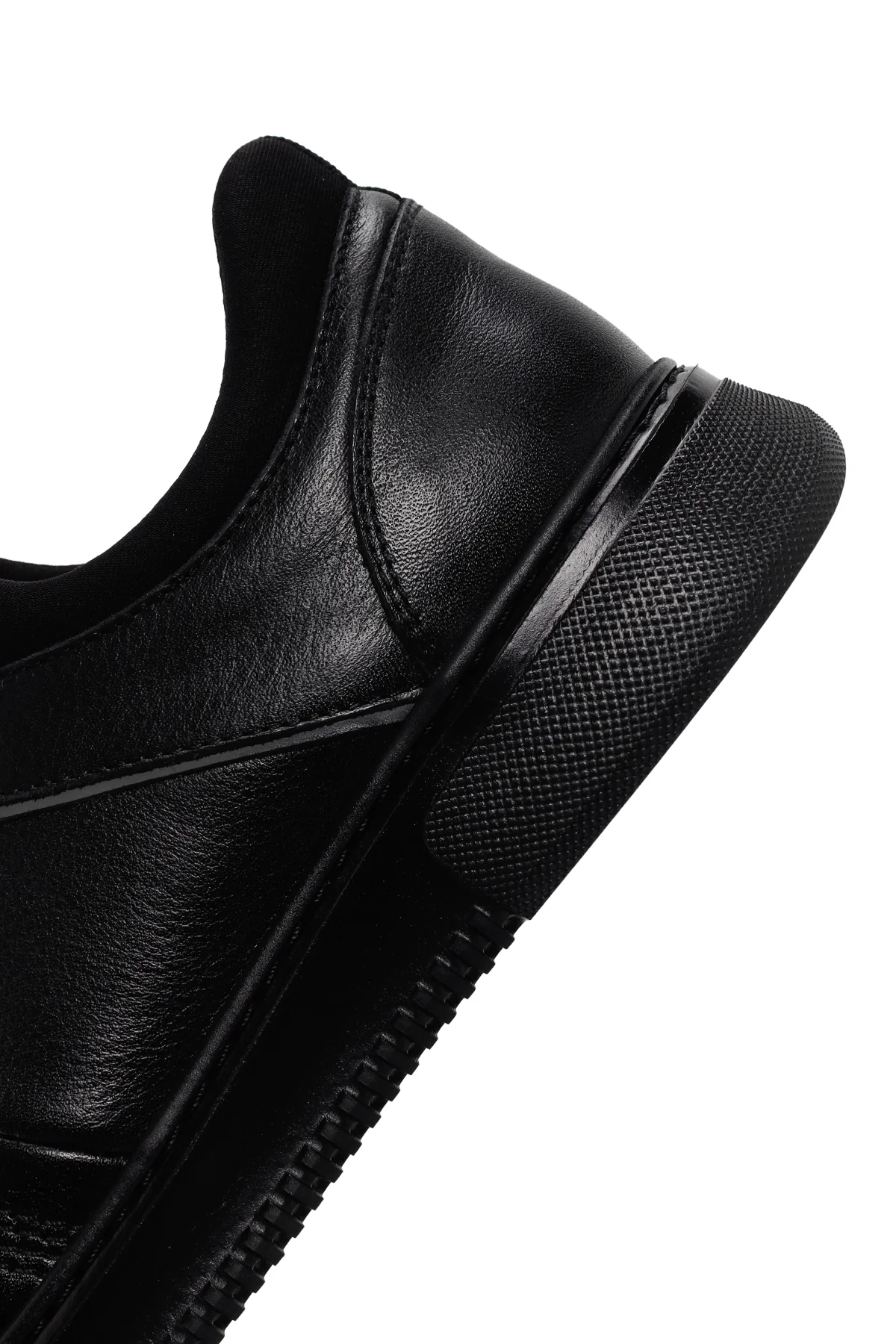 Erkek Siyah Bağcıklı Deri Sneaker - Image 6
