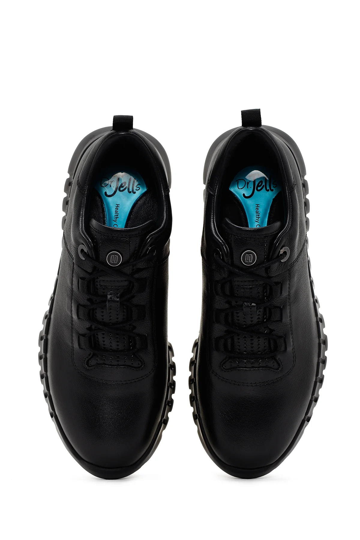 Erkek Siyah Bağcıklı Deri Sneaker - Image 6