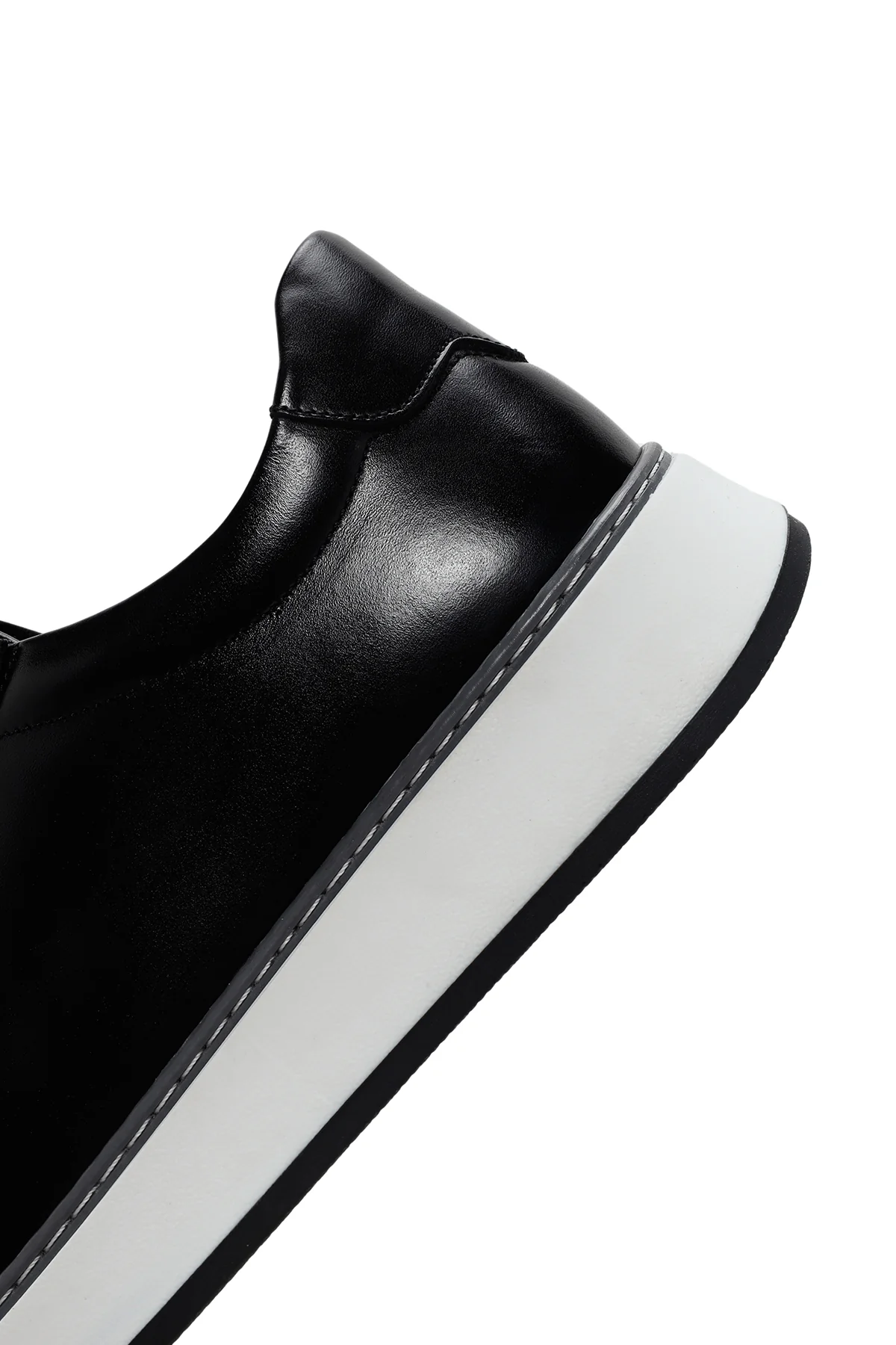 Erkek Siyah Bağcıklı Deri Sneaker - Image 7