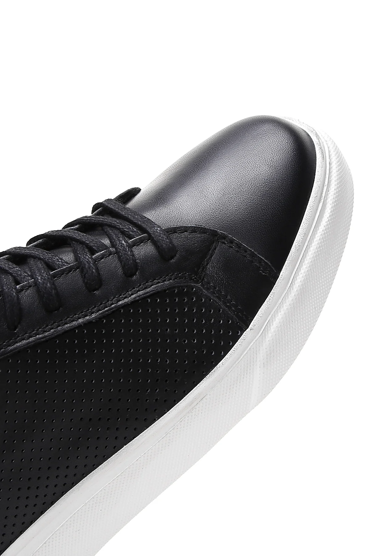Erkek Siyah Bağcıklı Deri Sneaker - Image 8
