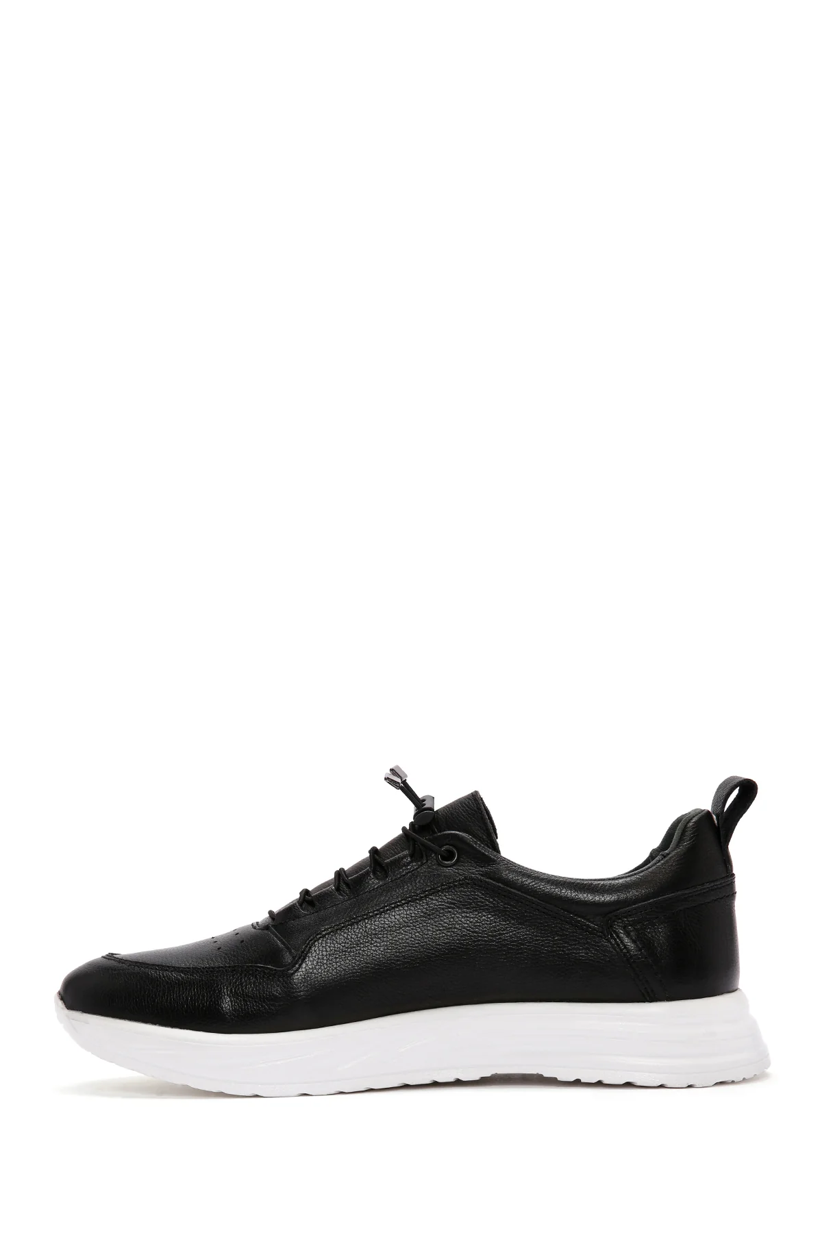 Erkek Siyah Bağcıklı Deri Sneaker - Image 2