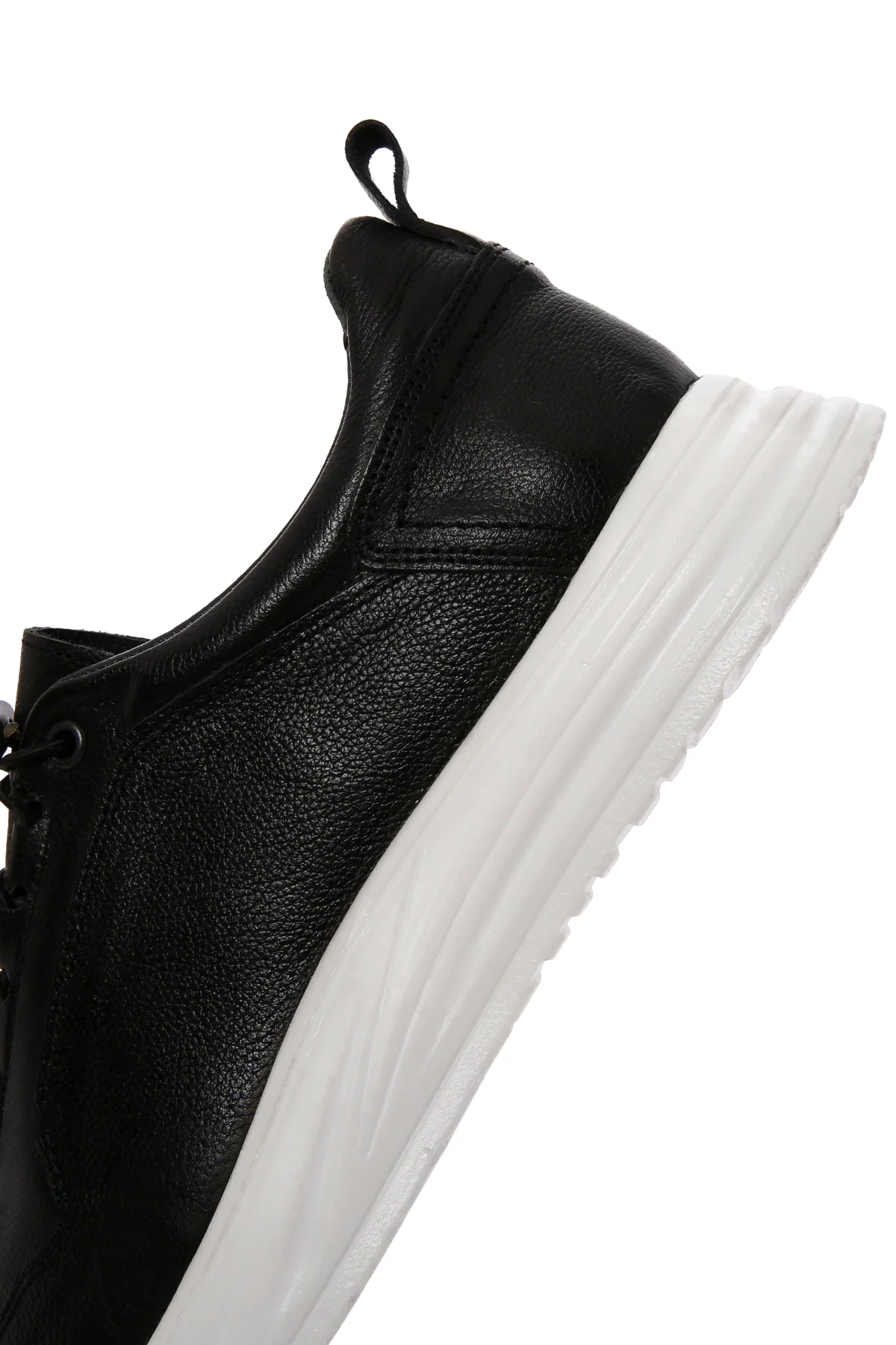 Erkek Siyah Bağcıklı Deri Sneaker - Image 8