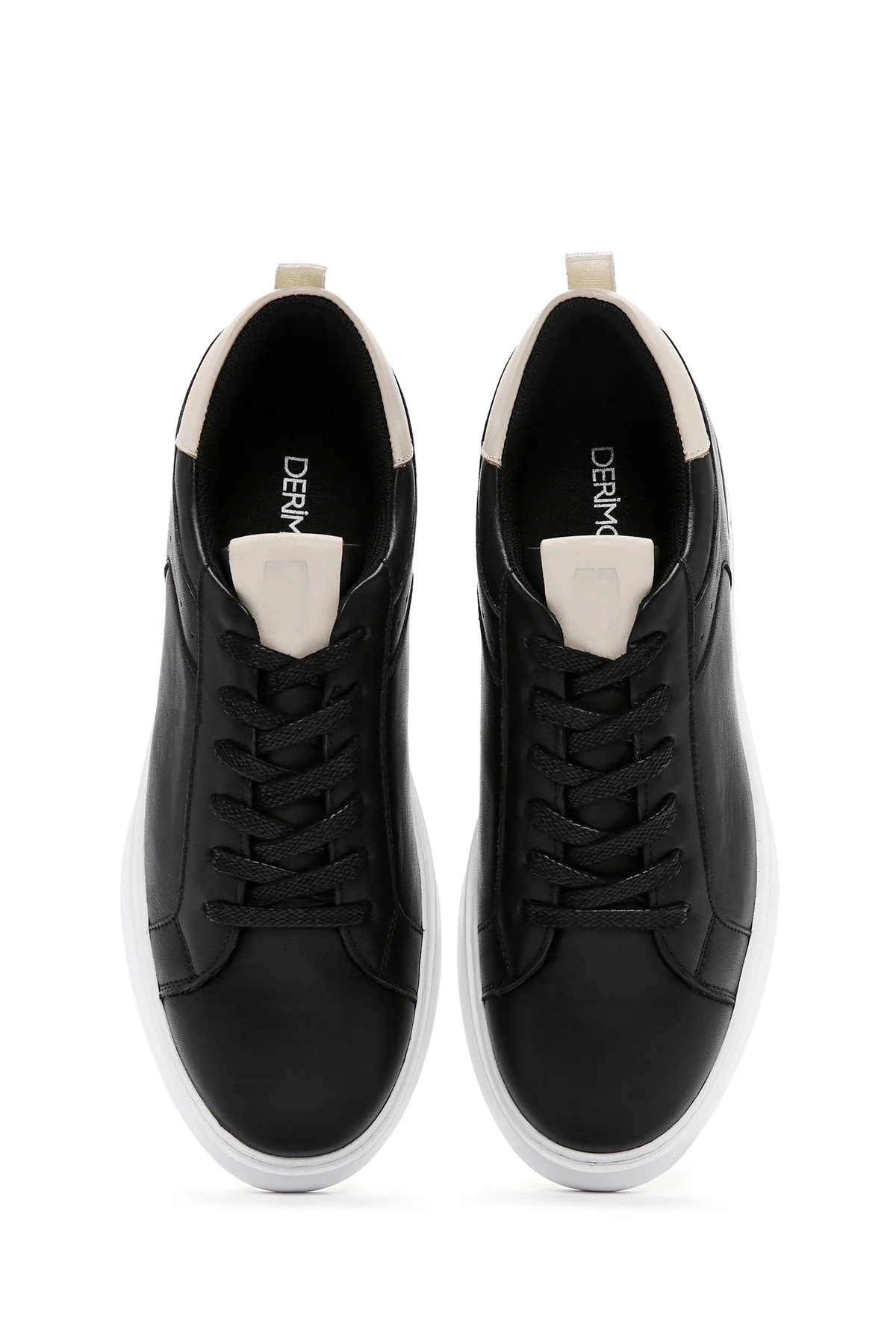 Erkek Siyah Bağcıklı Deri Sneaker - Image 7