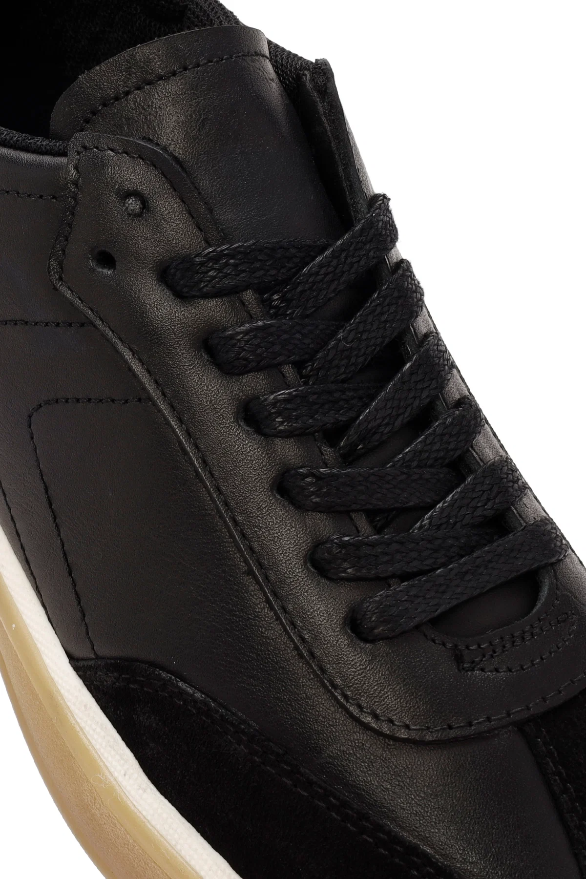 Erkek Siyah Bağcıklı Deri Sneaker - Image 10