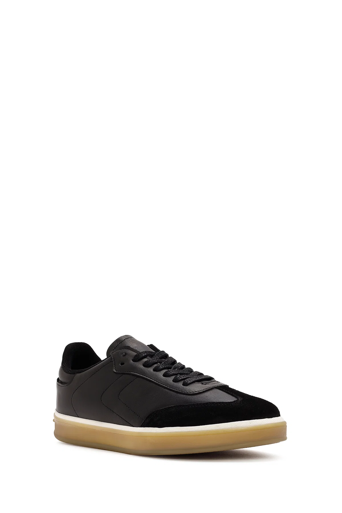 Erkek Siyah Bağcıklı Deri Sneaker - Image 6