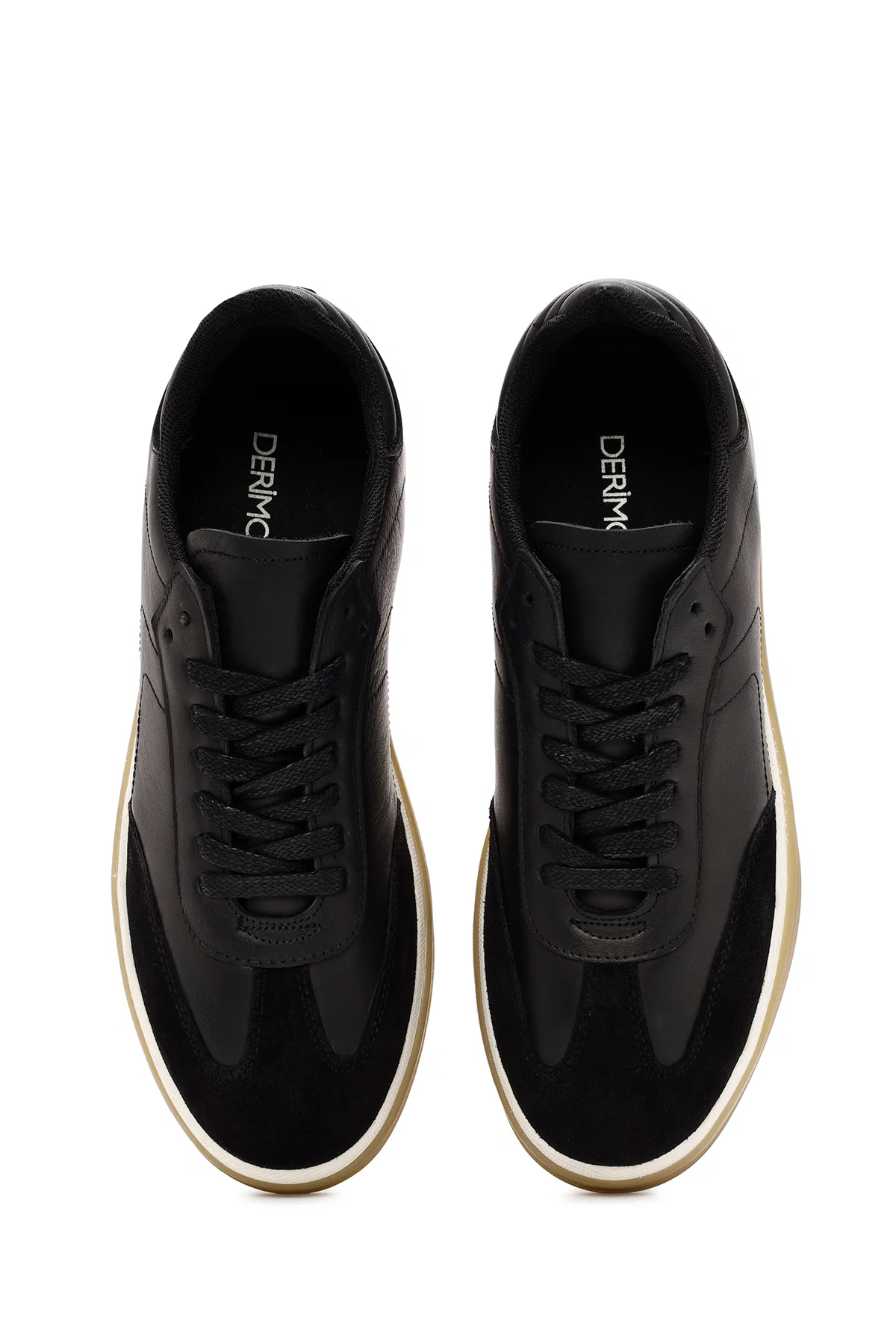 Erkek Siyah Bağcıklı Deri Sneaker - Image 7