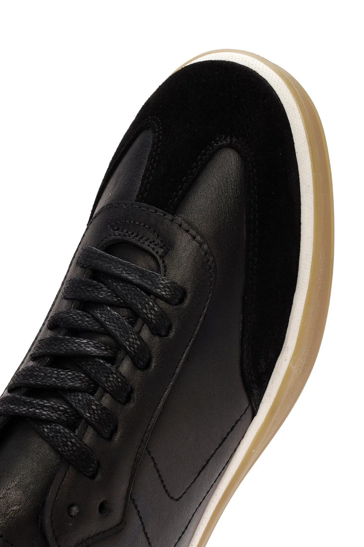 Erkek Siyah Bağcıklı Deri Sneaker - Image 9