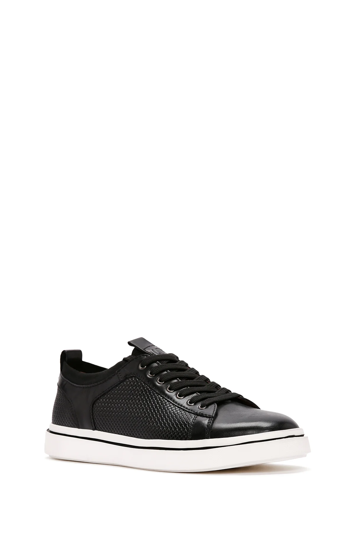 Erkek Siyah Bağcıklı Deri Sneaker - Image 6