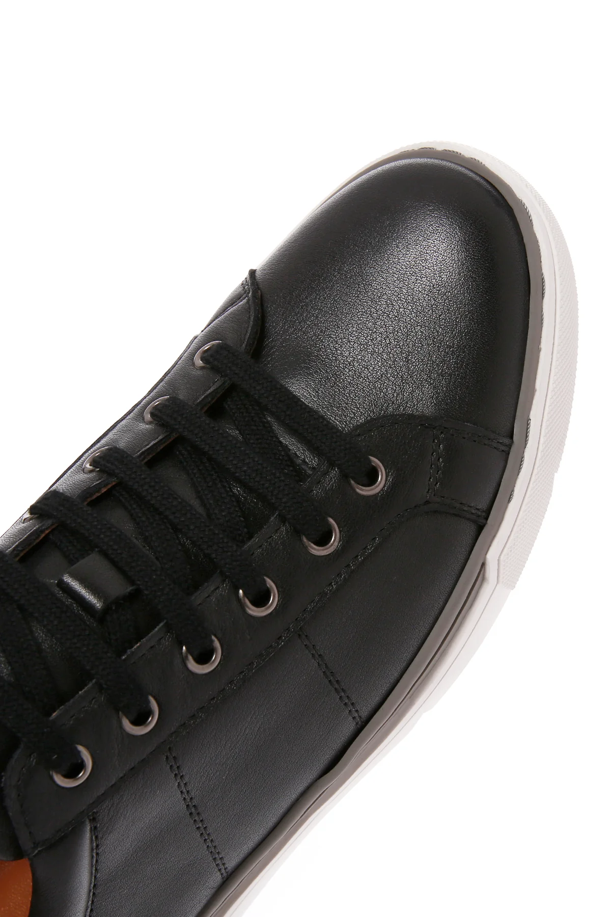 Erkek Siyah Bağcıklı Deri Sneaker - Image 10