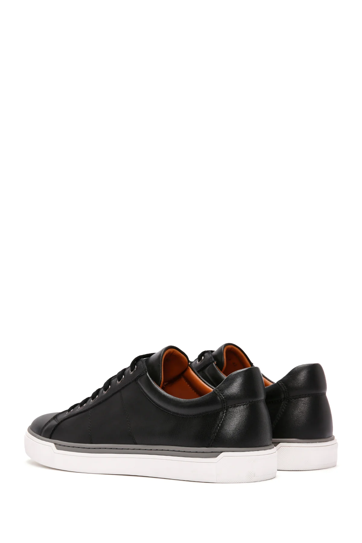 Erkek Siyah Bağcıklı Deri Sneaker - Image 5