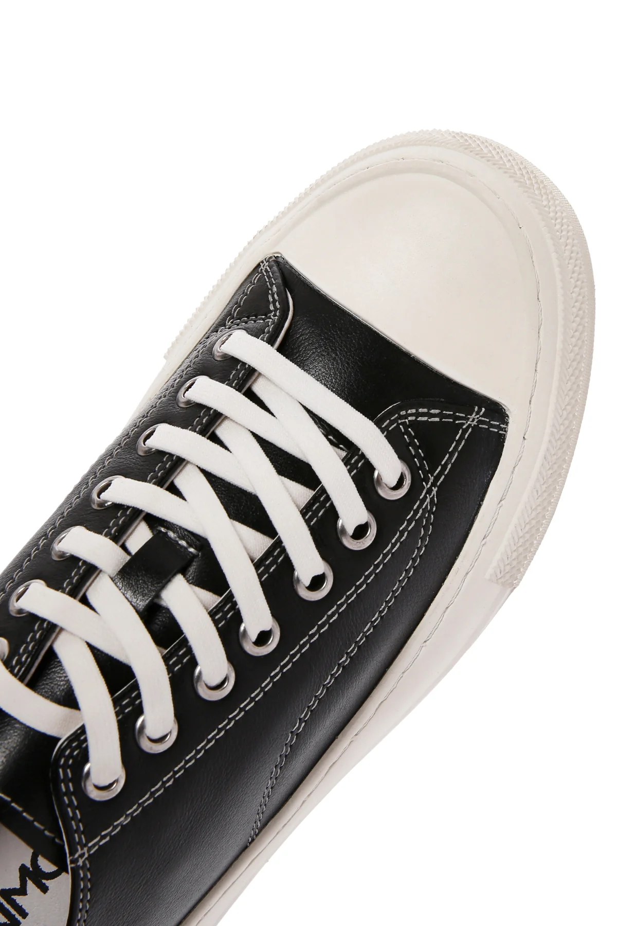 Erkek Siyah Bağcıklı Deri Sneaker - Image 10