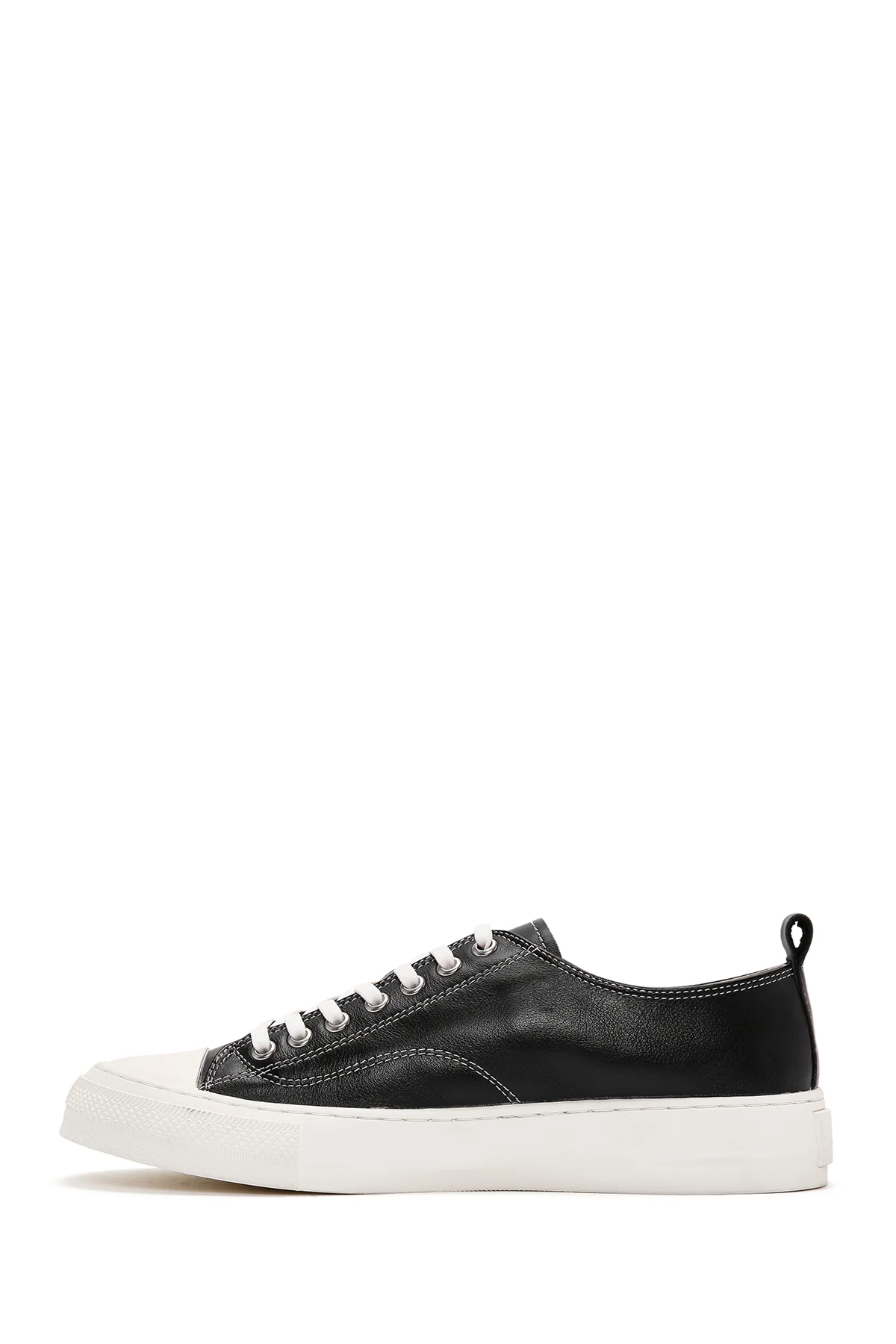Erkek Siyah Bağcıklı Deri Sneaker - Image 2