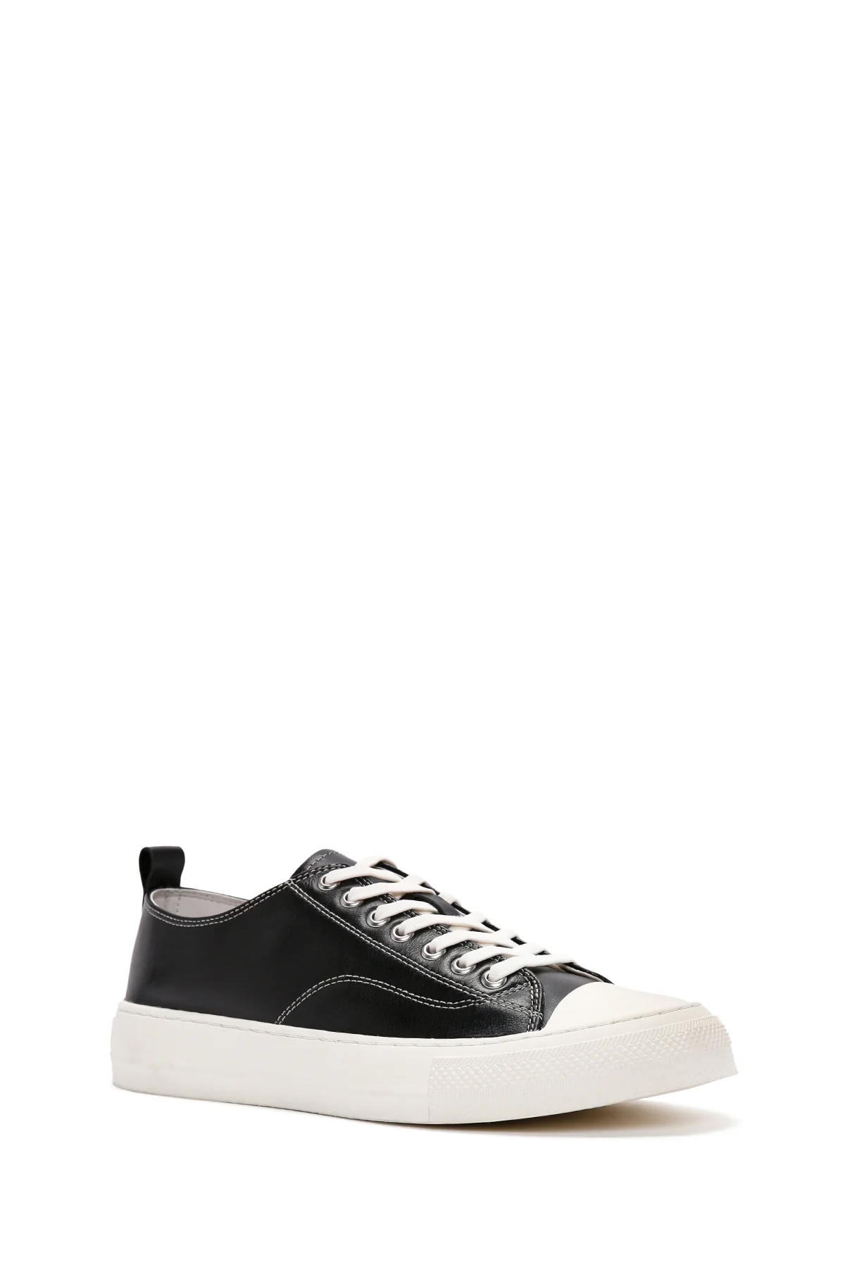 Erkek Siyah Bağcıklı Deri Sneaker - Image 6