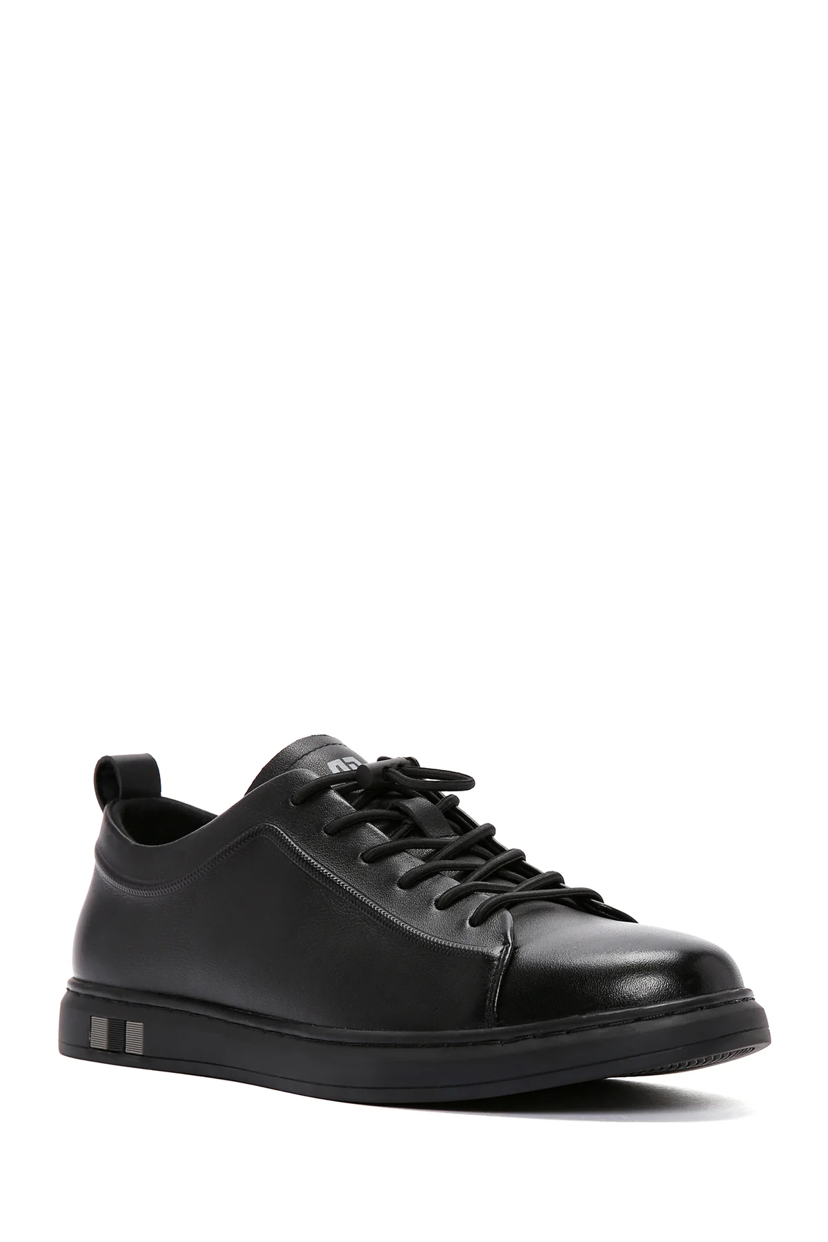 Erkek Siyah Bağcıklı Deri Sneaker - Image 6