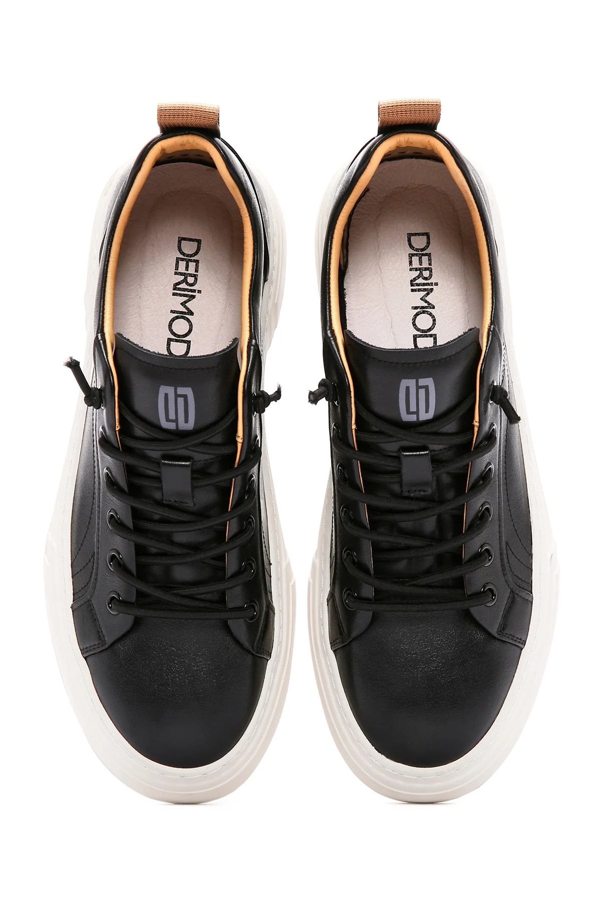 Erkek Siyah Bağcıklı Deri Sneaker - Image 7