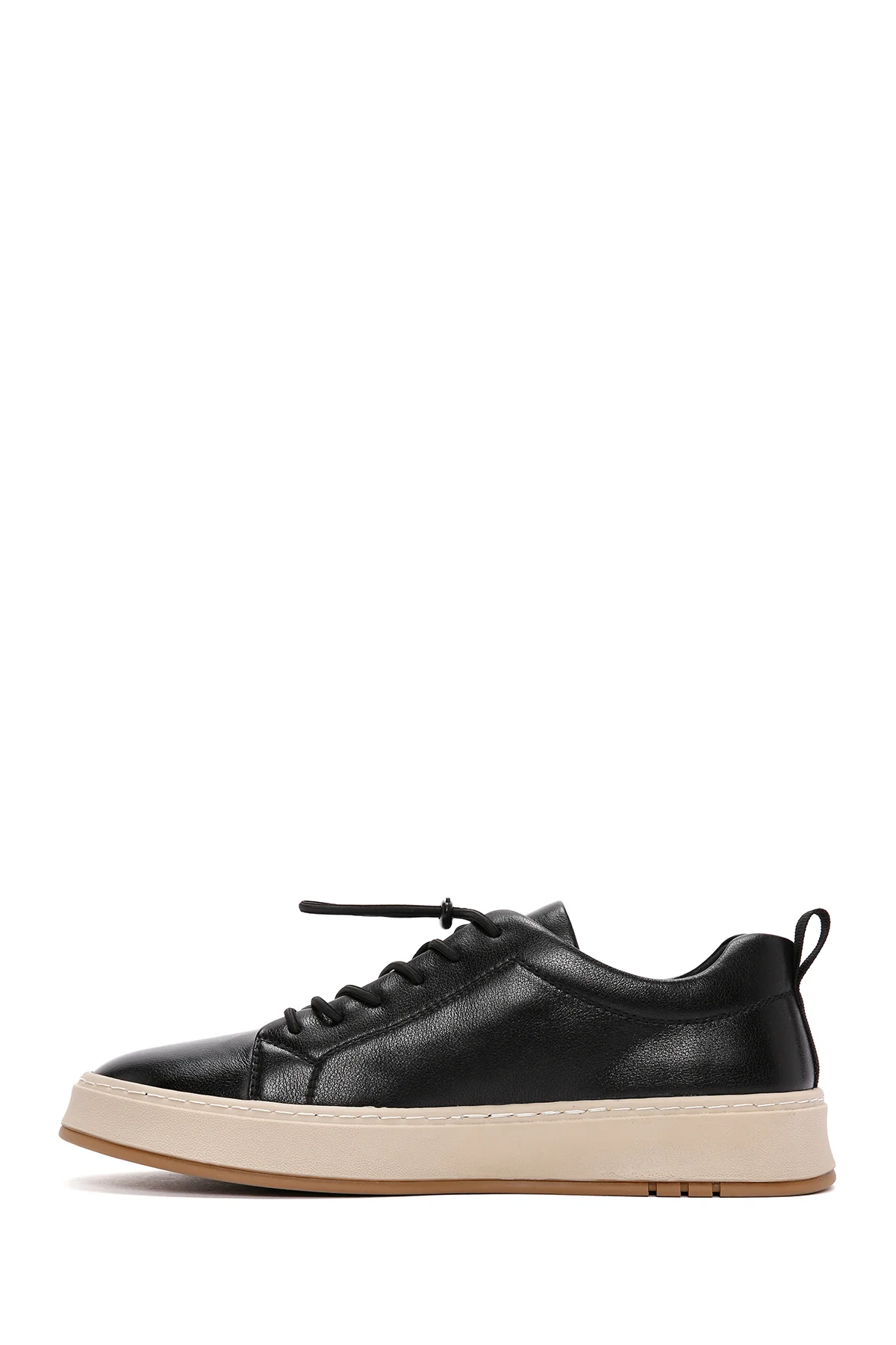 Erkek Siyah Bağcıklı Deri Sneaker - Image 2