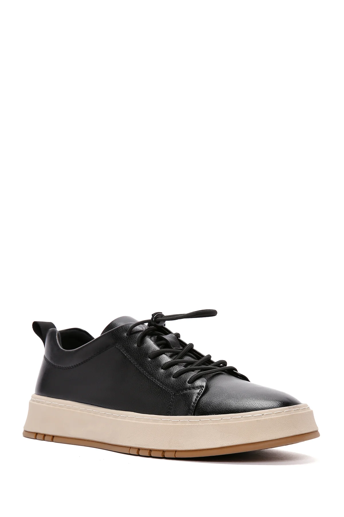 Erkek Siyah Bağcıklı Deri Sneaker - Image 6