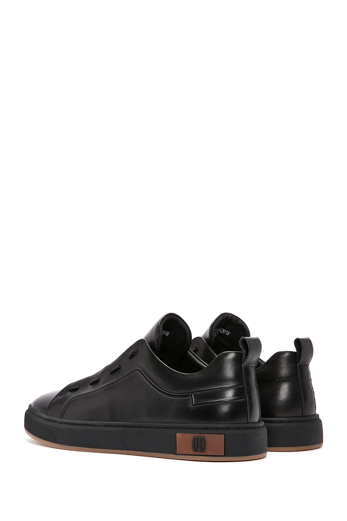 Erkek Siyah Bağcıklı Deri Sneaker - Image 5
