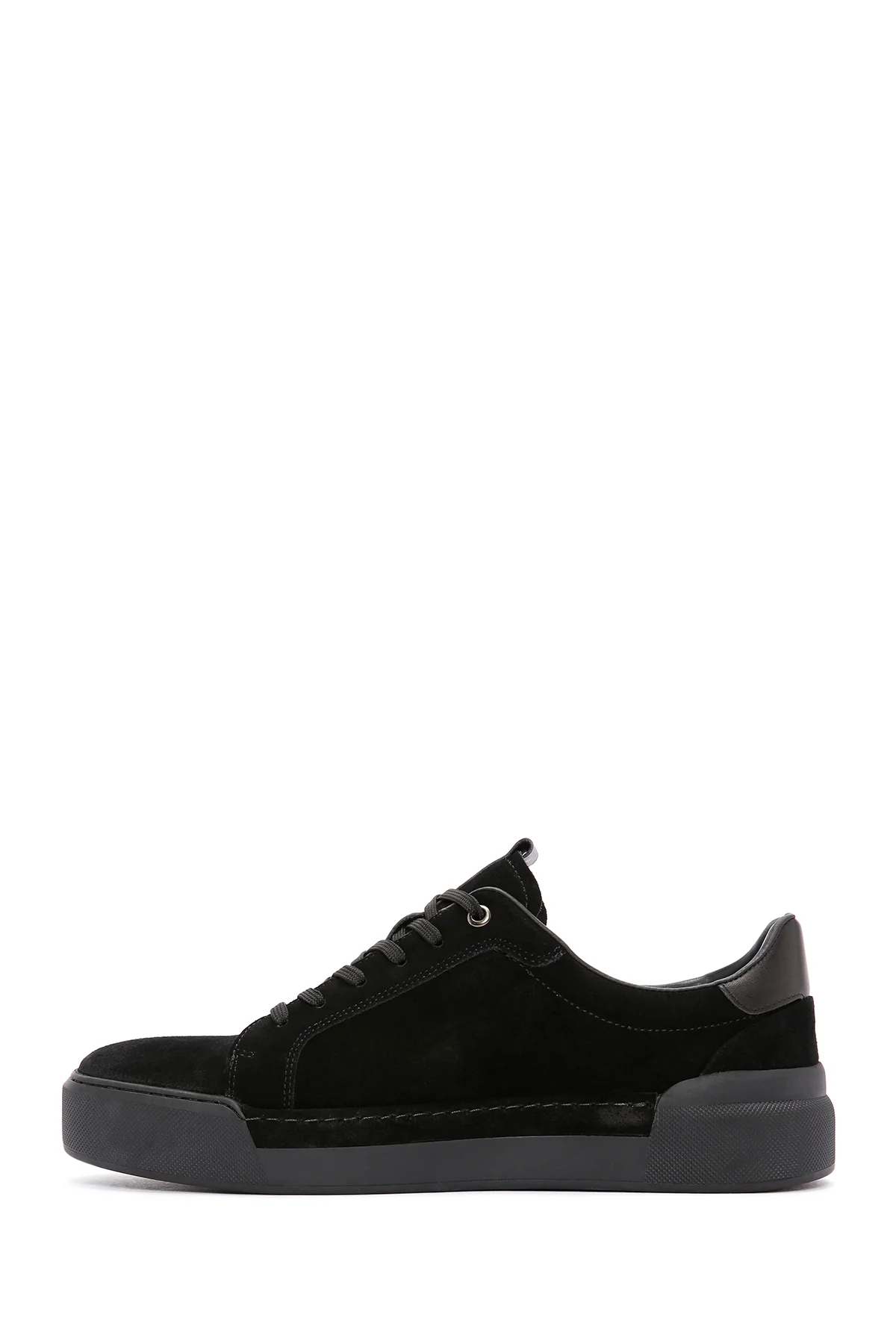 Erkek Siyah Bağcıklı Deri Sneaker - Image 2