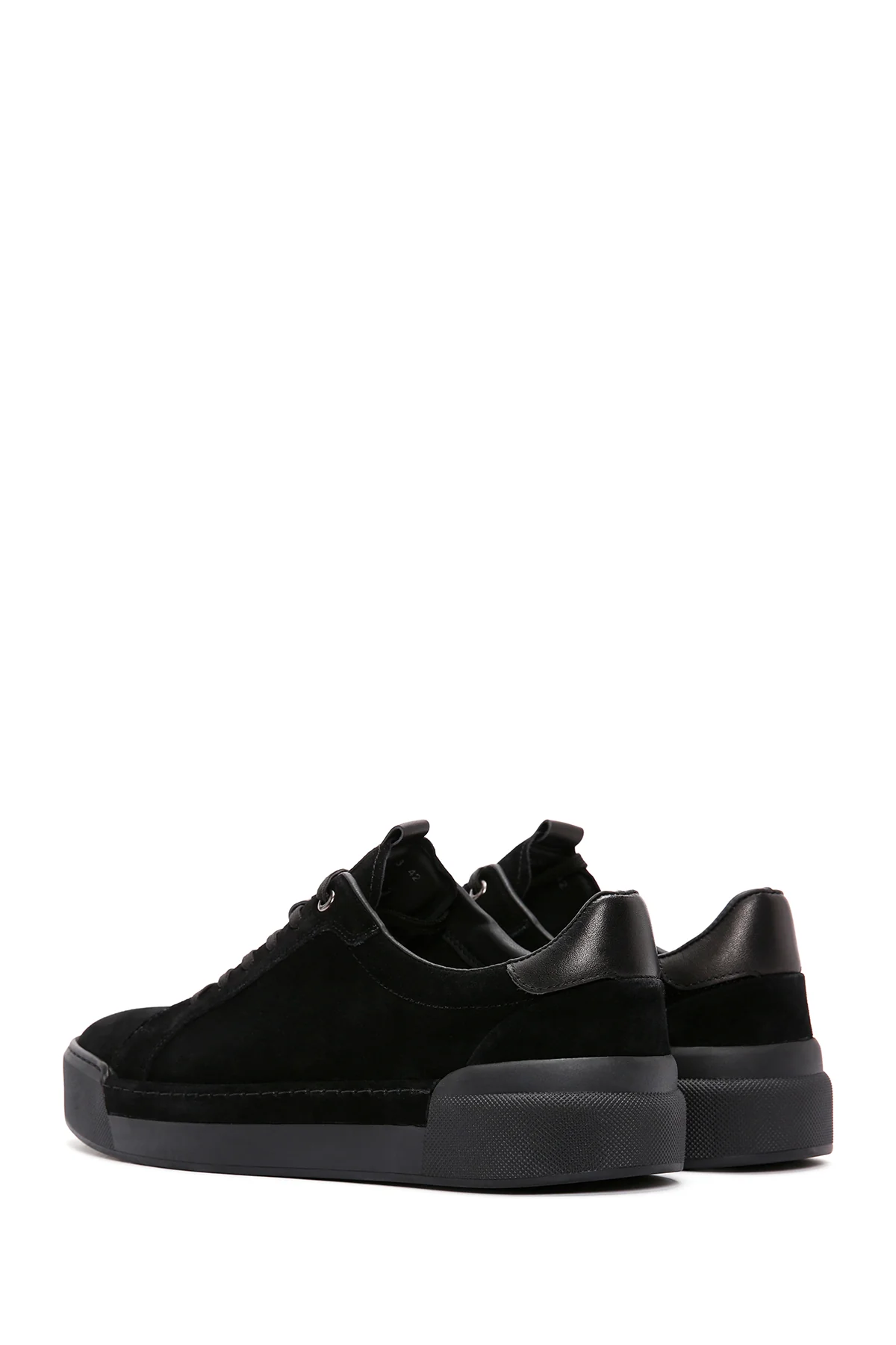 Erkek Siyah Bağcıklı Deri Sneaker - Image 5