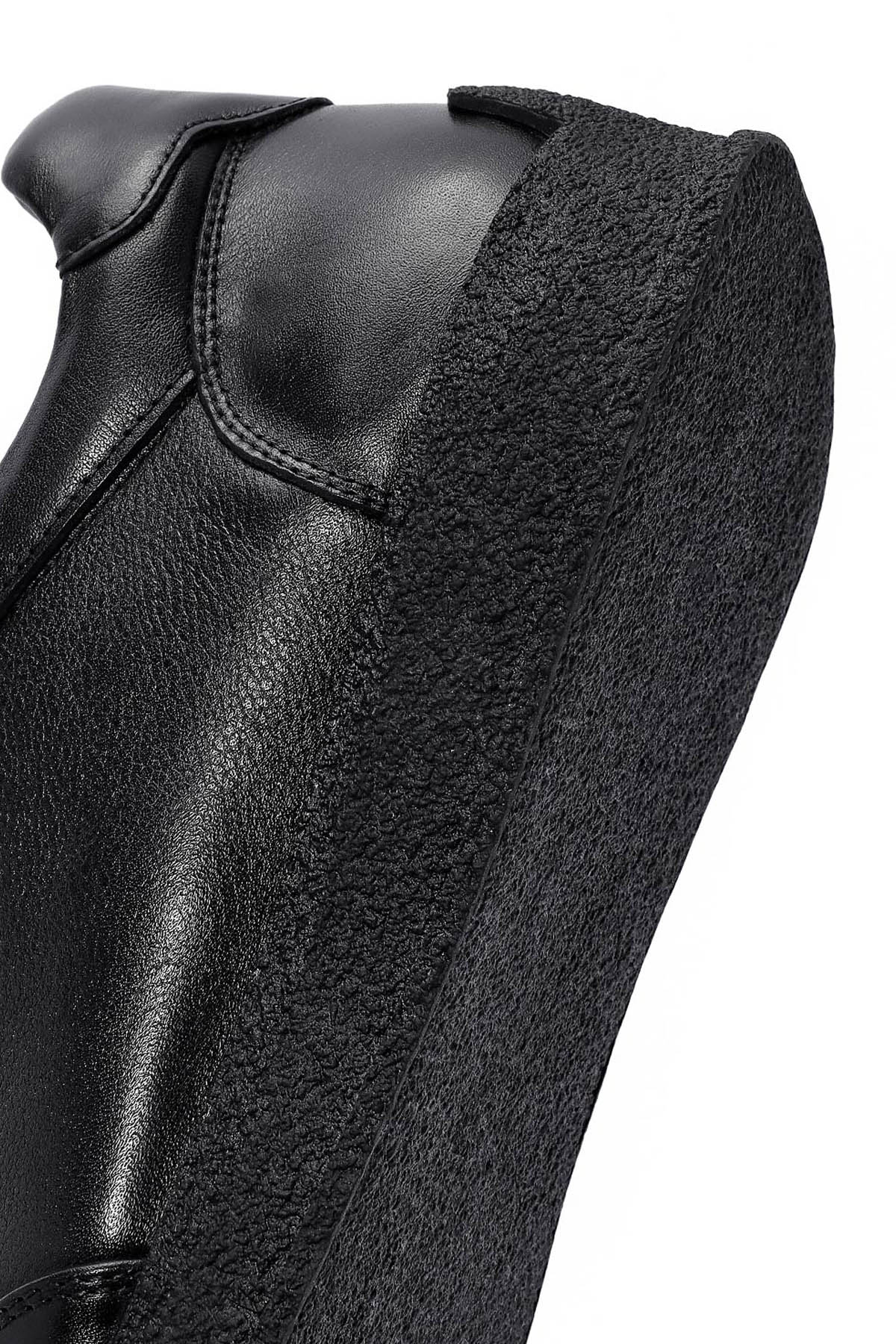 Erkek Siyah Bağcıklı Deri Sneaker - Image 10