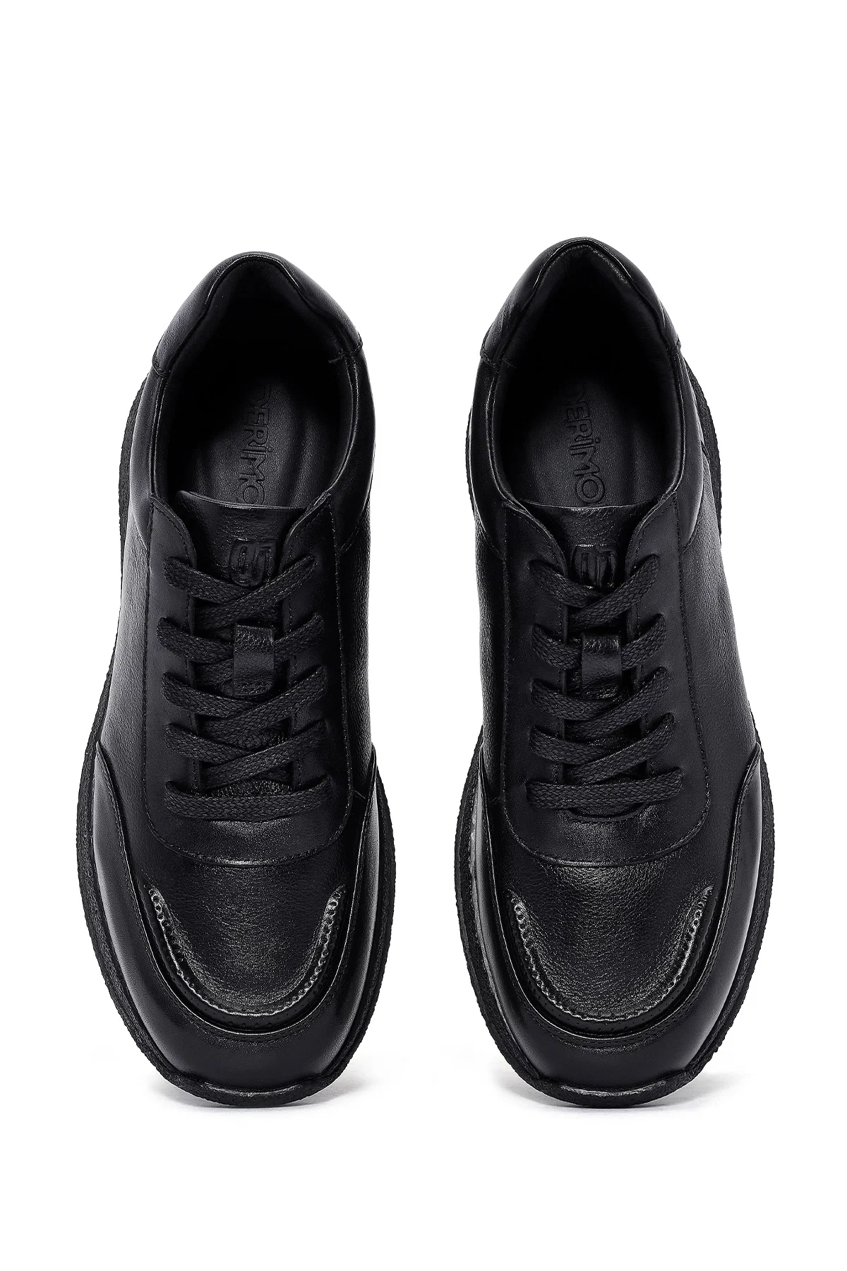 Erkek Siyah Bağcıklı Deri Sneaker - Image 7
