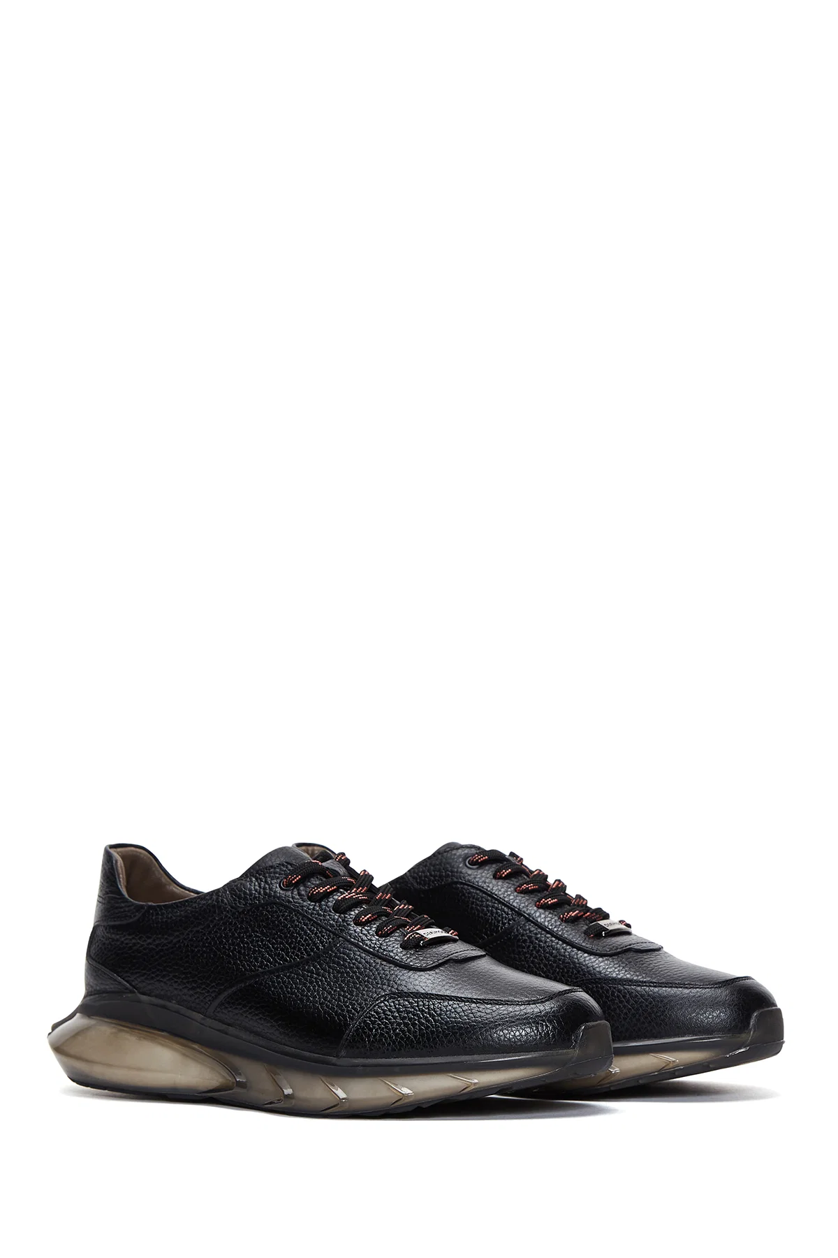 Erkek Siyah Bağcıklı Deri Sneaker - Image 3