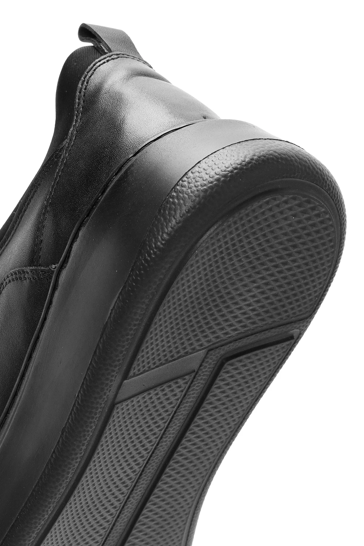 Erkek Siyah Bağcıklı Deri Sneaker - Image 8