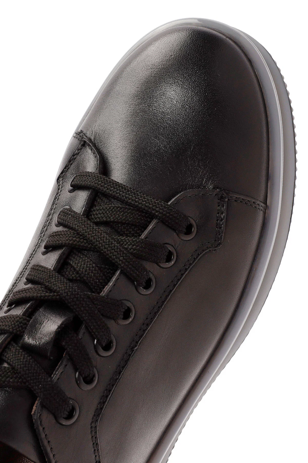 Erkek Siyah Bağcıklı Deri Sneaker - Image 9