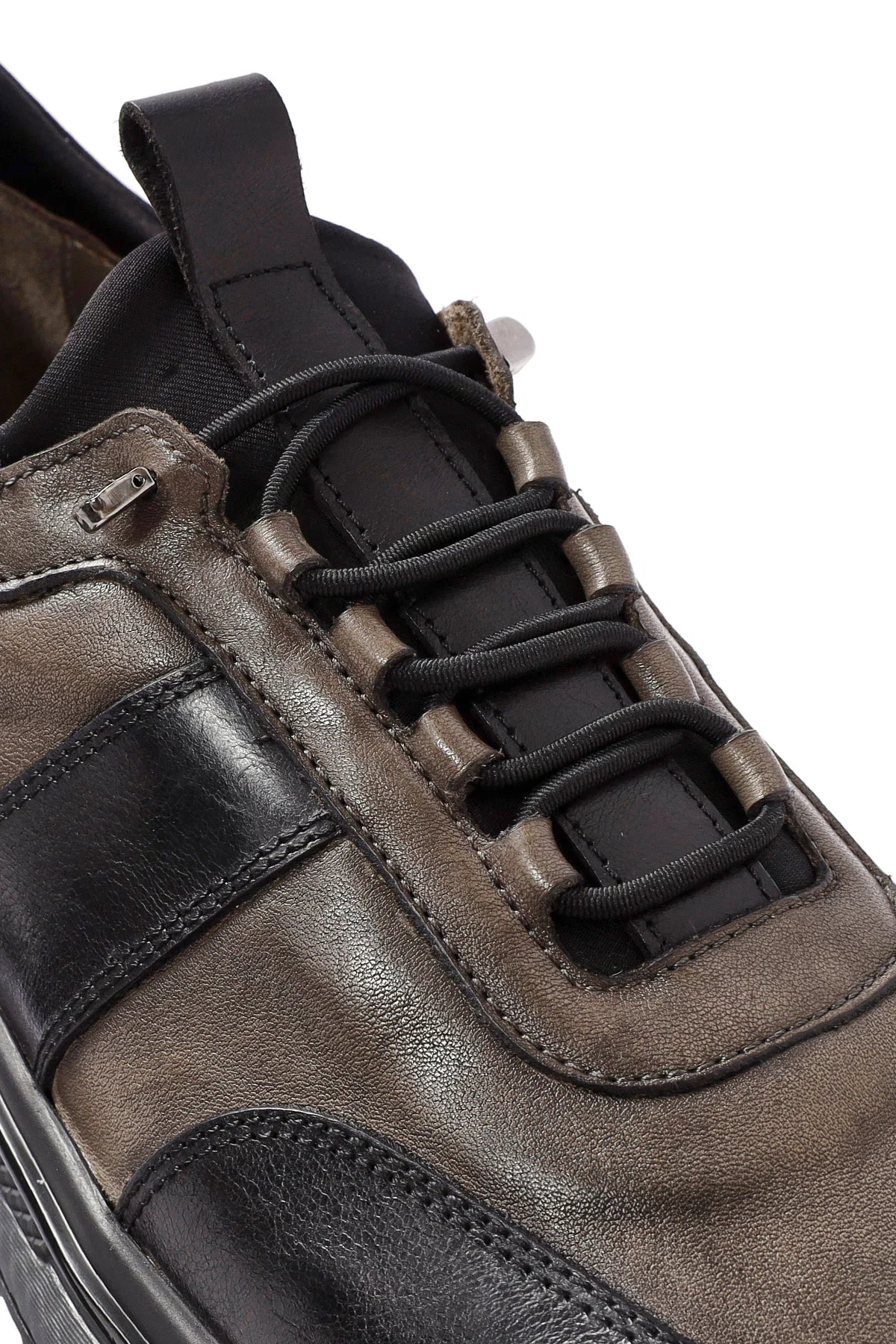 Erkek Siyah Bağcıklı Deri Sneaker - Image 10