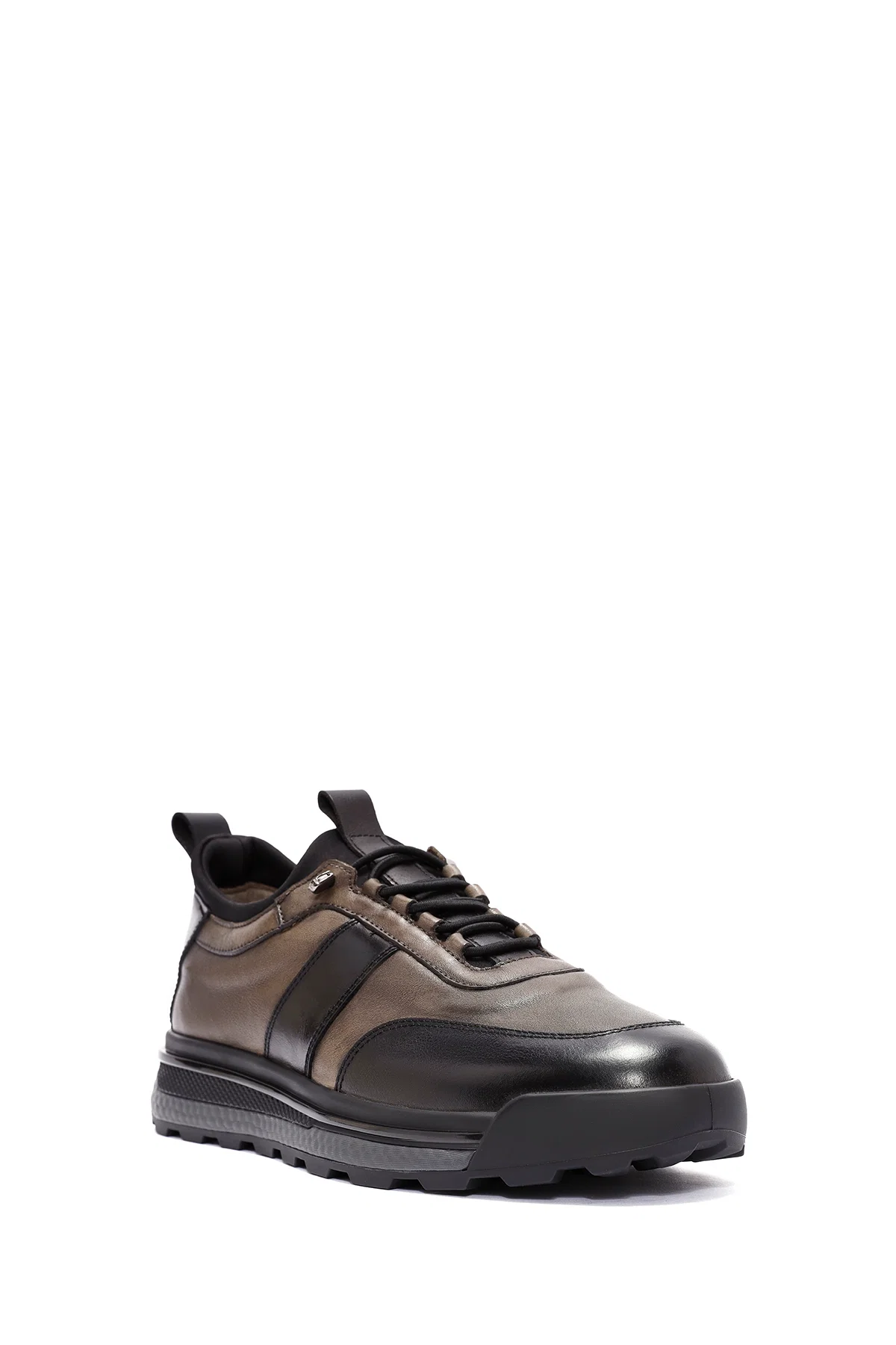 Erkek Siyah Bağcıklı Deri Sneaker - Image 6