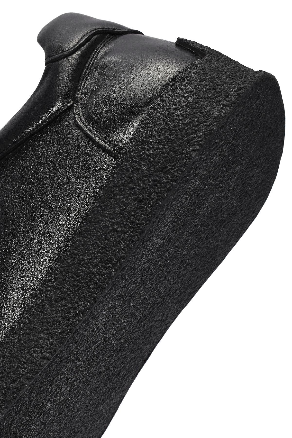 Erkek Siyah Bağcıklı Deri Sneaker - Image 8