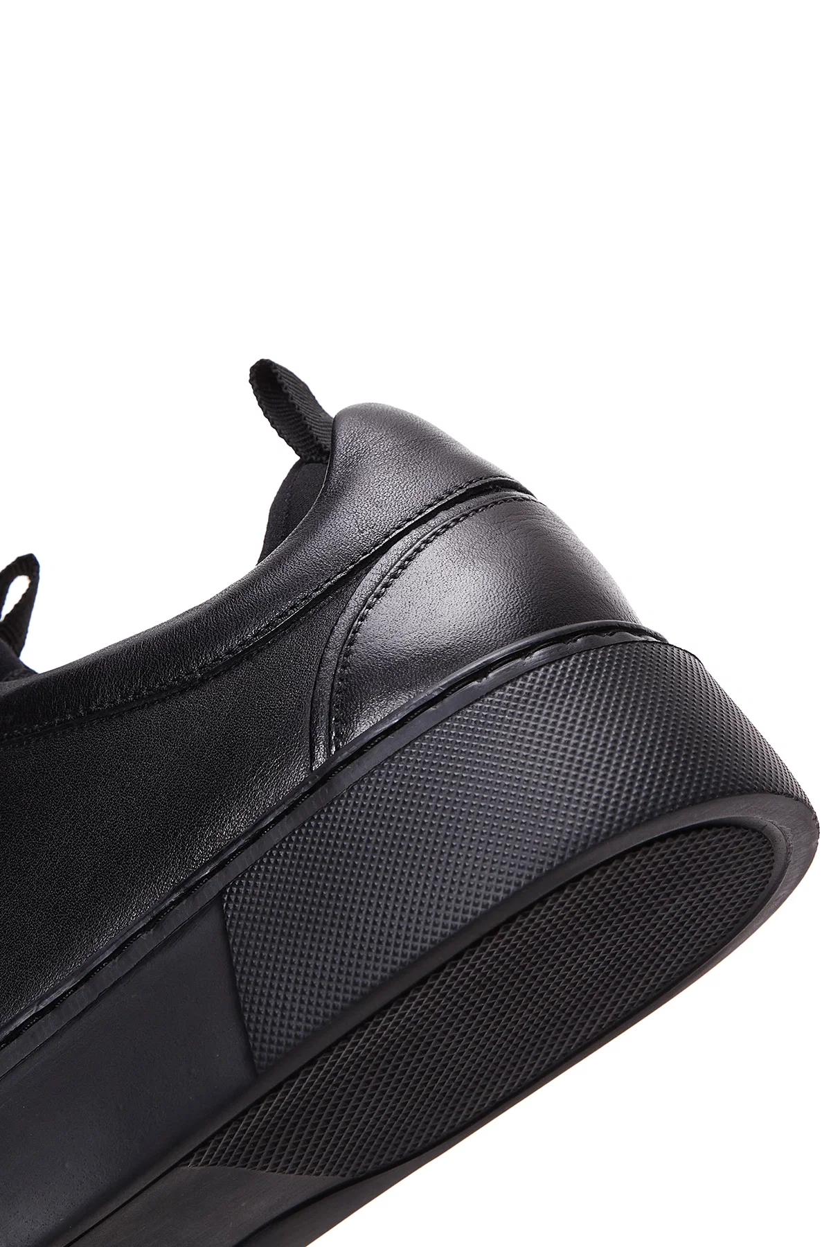 Erkek Siyah Bağcıklı Deri Sneaker - Image 8
