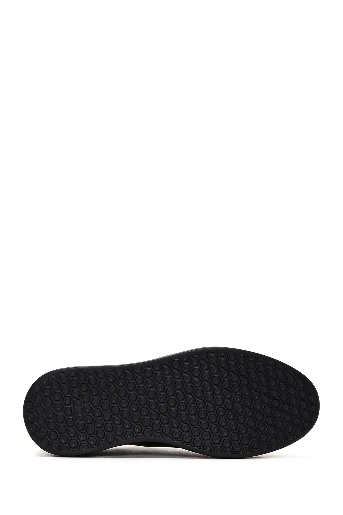 Erkek Siyah Bağcıklı Deri Sneaker - Image 4