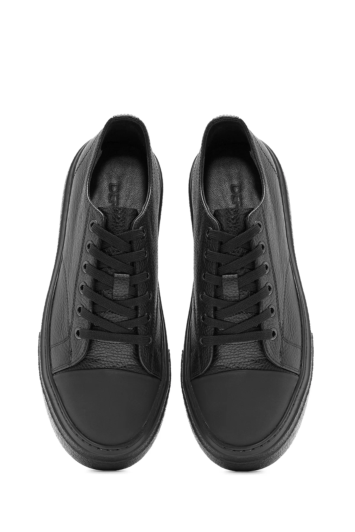 Erkek Siyah Bağcıklı Deri Sneaker - Image 7