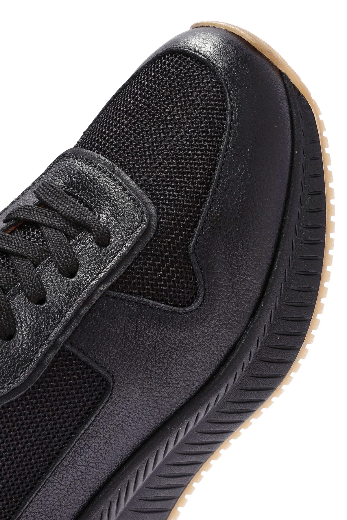 Erkek Siyah Bağcıklı Deri Sneaker - Image 10