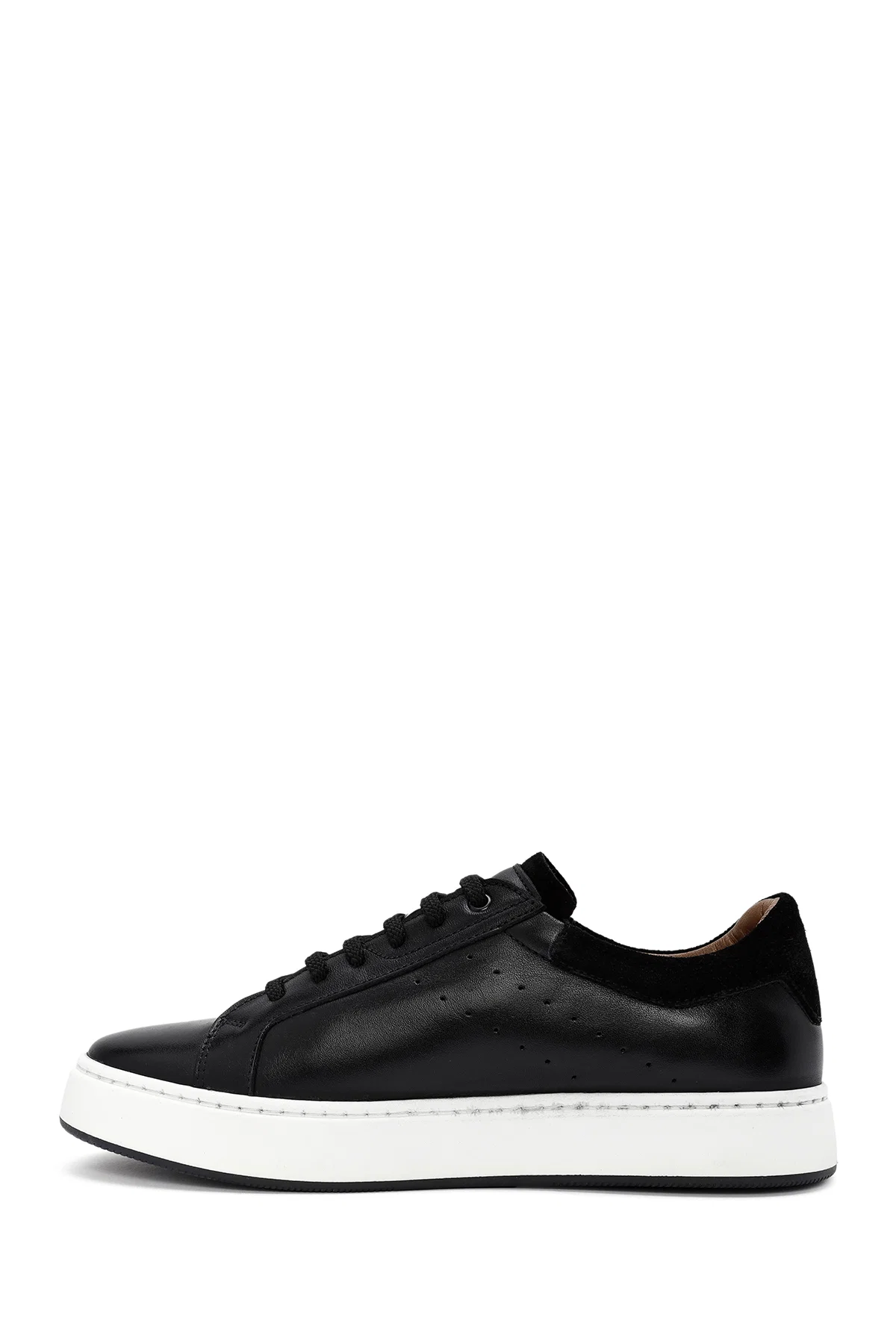 Erkek Siyah Bağcıklı Deri Sneaker - Image 2