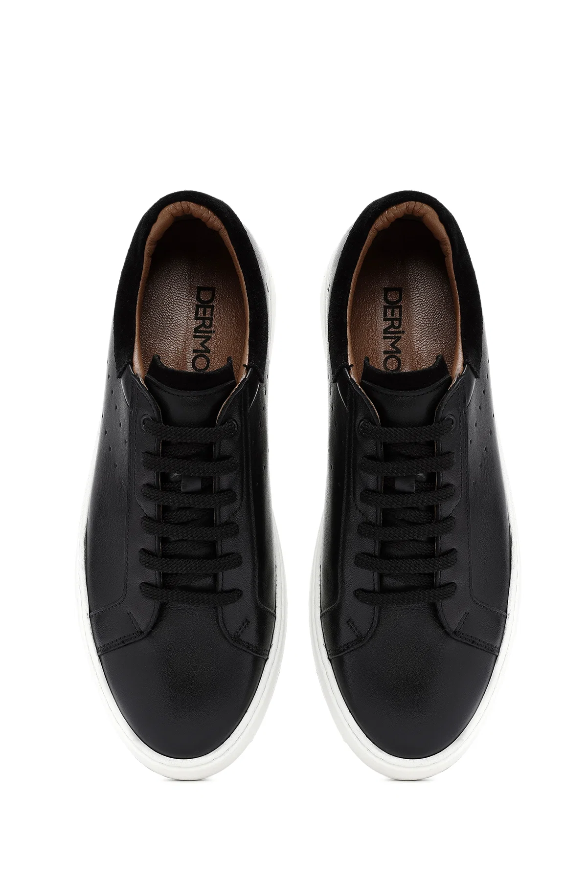 Erkek Siyah Bağcıklı Deri Sneaker - Image 7