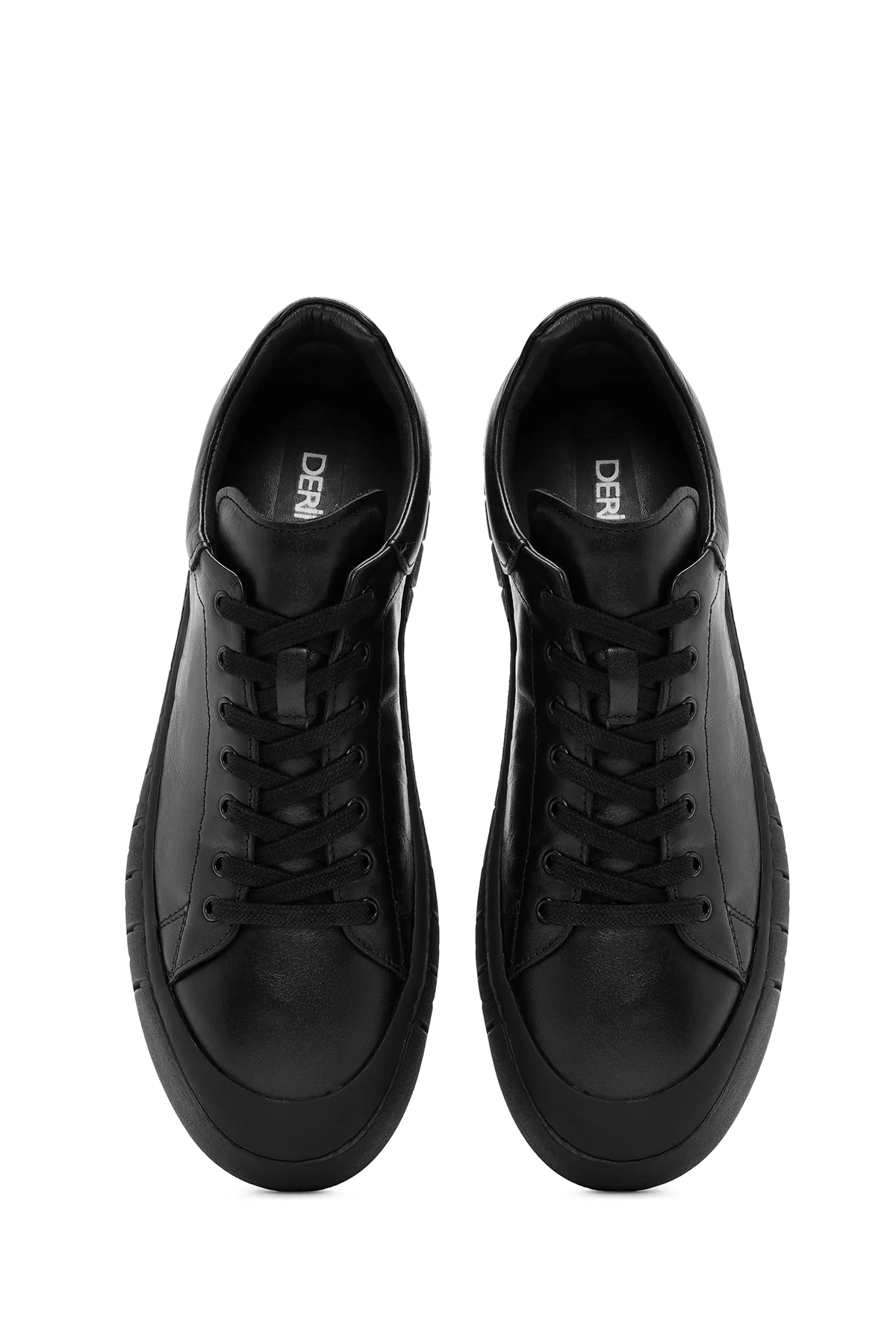 Erkek Siyah Bağcıklı Deri Sneaker - Image 7