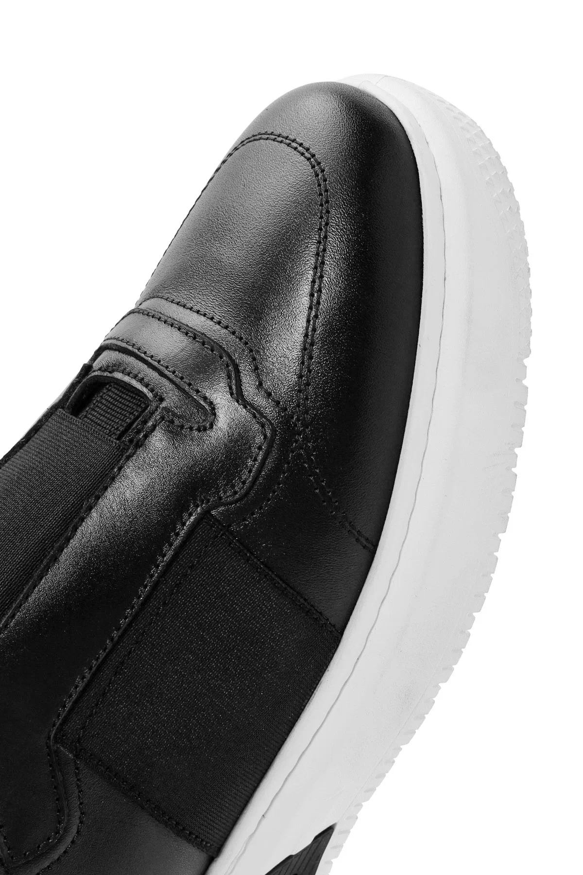 Erkek Siyah Bağcıklı Deri Sneaker - Image 10