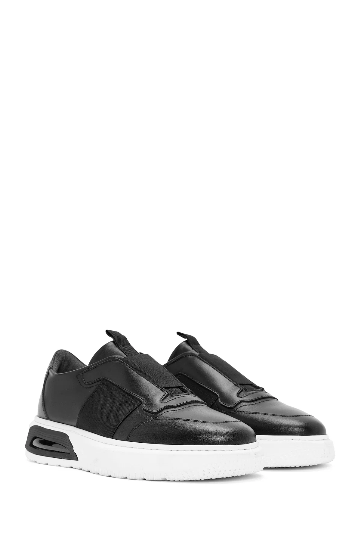 Erkek Siyah Bağcıklı Deri Sneaker - Image 3