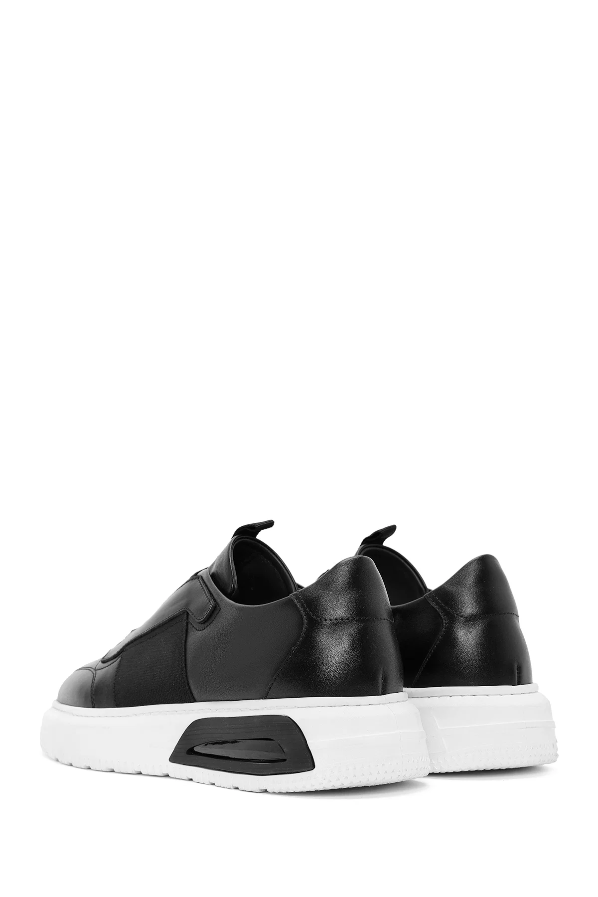 Erkek Siyah Bağcıklı Deri Sneaker - Image 6