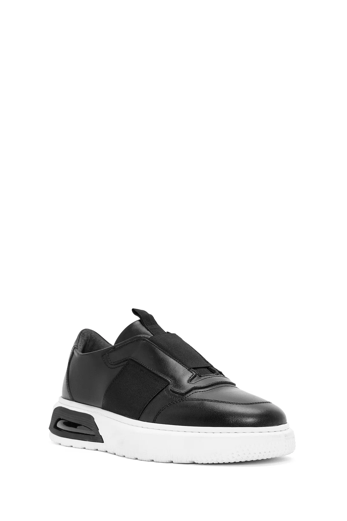 Erkek Siyah Bağcıklı Deri Sneaker - Image 7