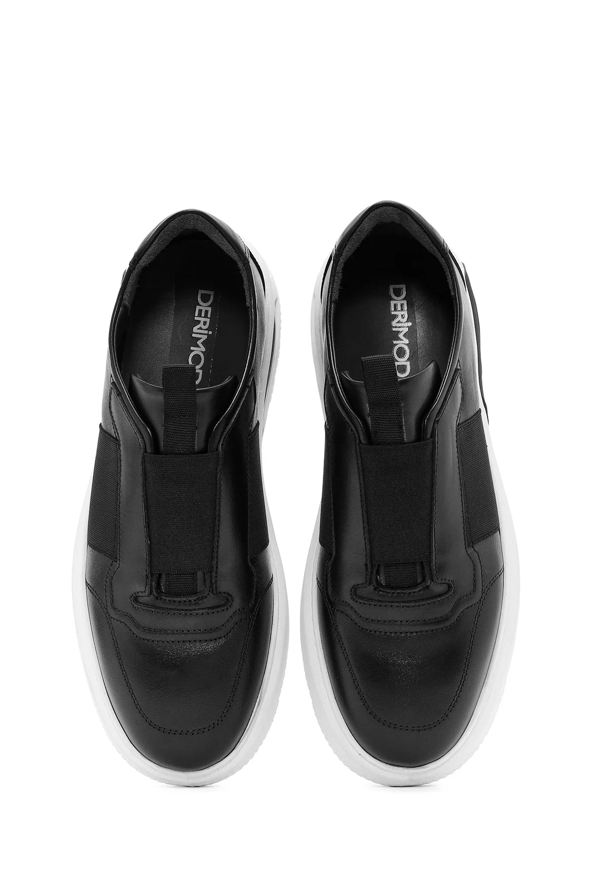Erkek Siyah Bağcıklı Deri Sneaker - Image 8