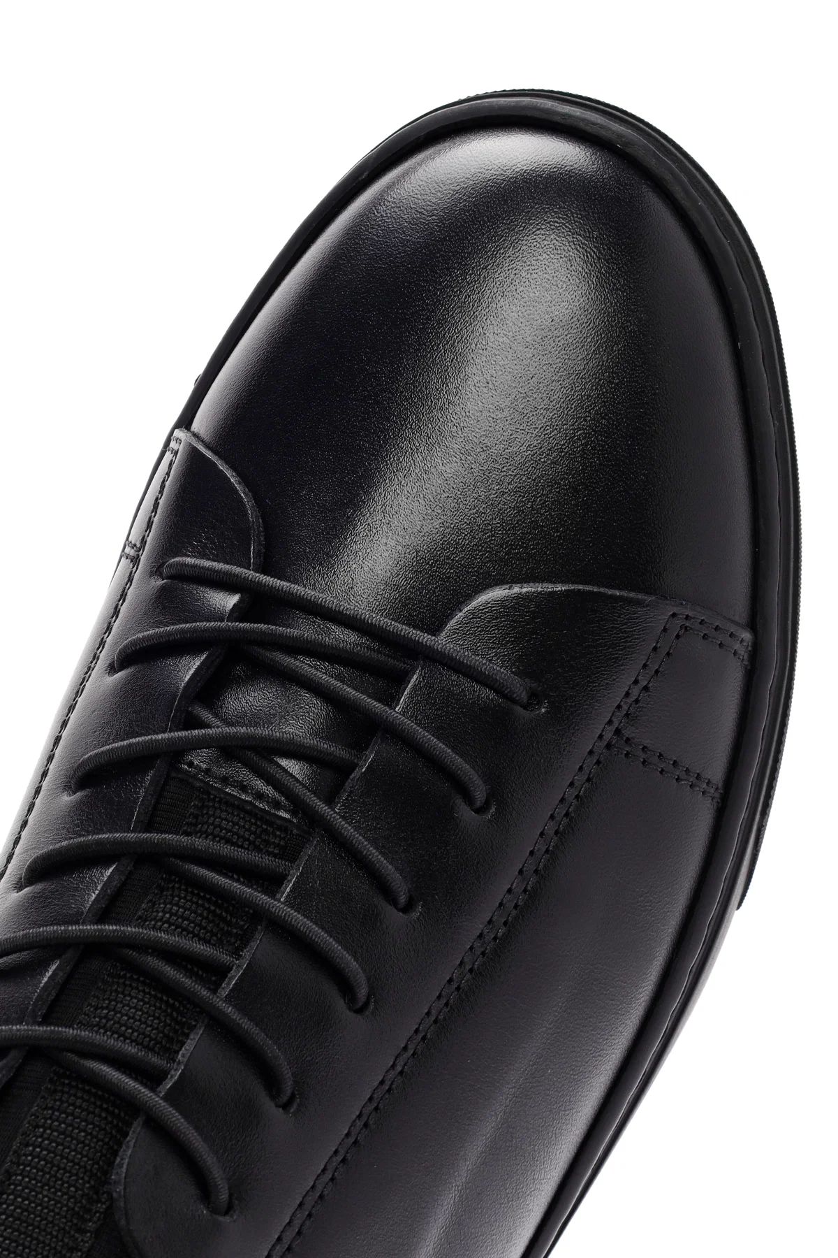 Erkek Siyah Bağcıklı Deri Sneaker - Image 10